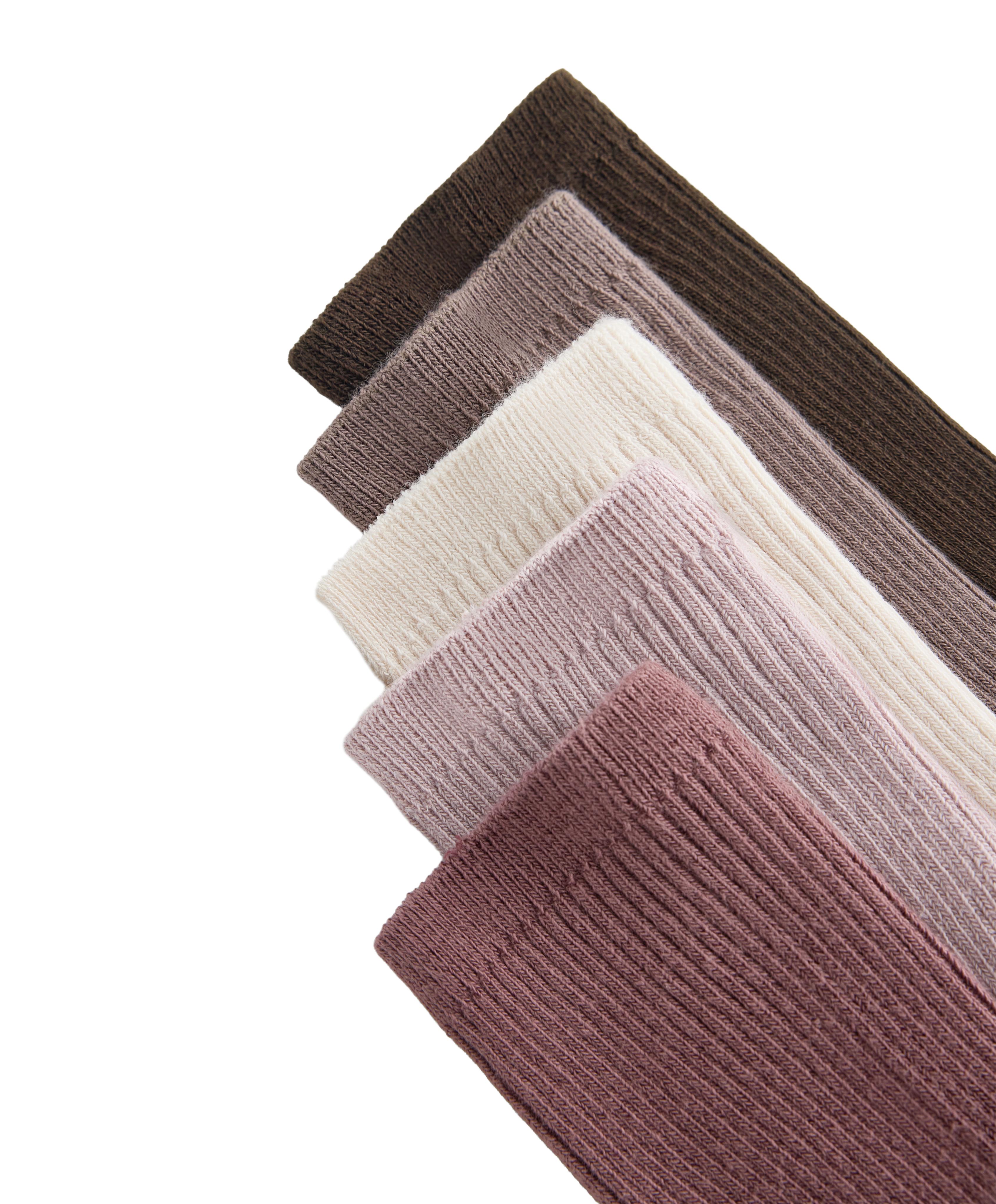 5 pairs of cotton blend classic socks — WASHED ROSE