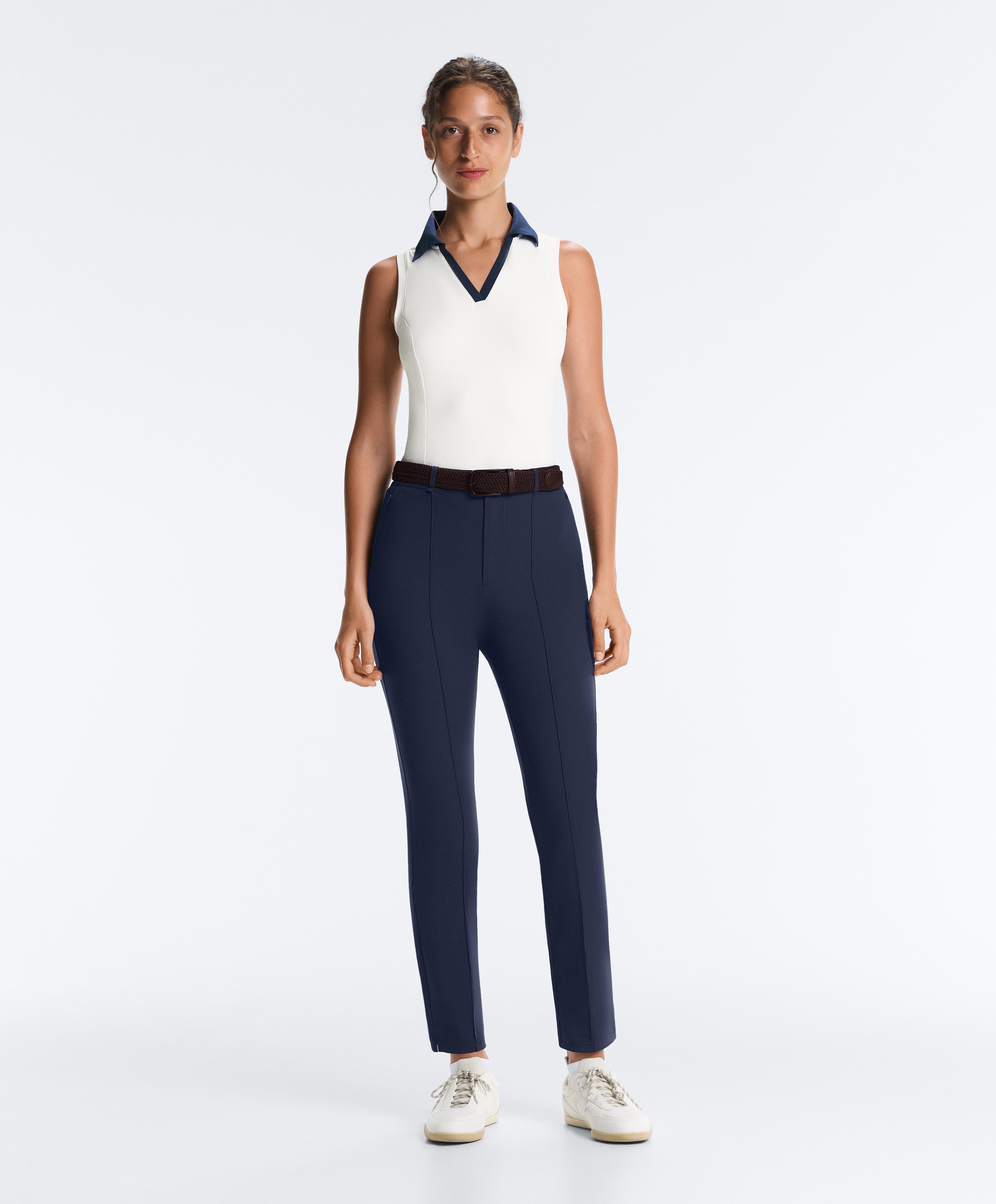 Technical skinny crease trousers — NAVY BLUE