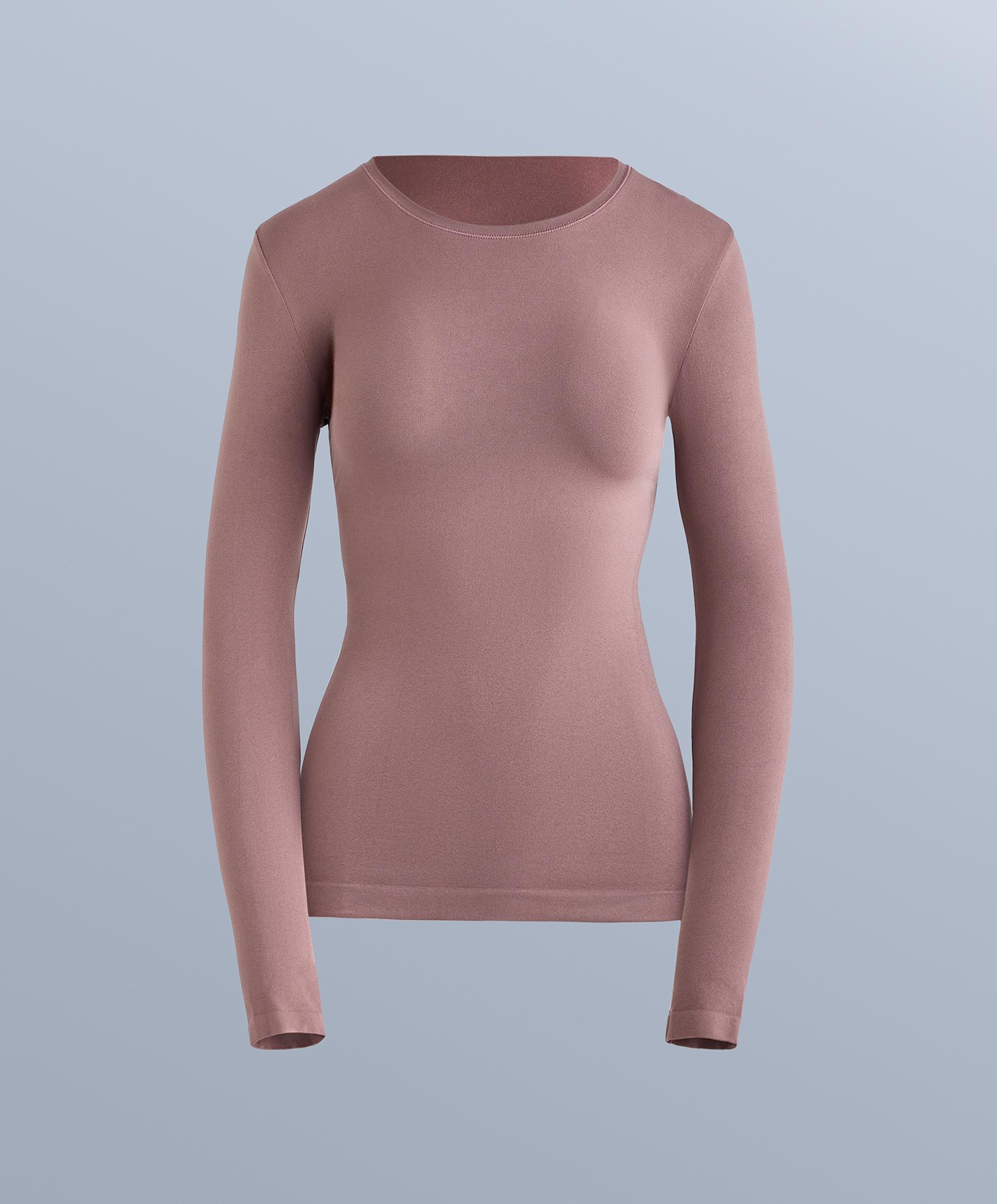 Seamless thermal base layer T-shirt — PINK-MAUVE