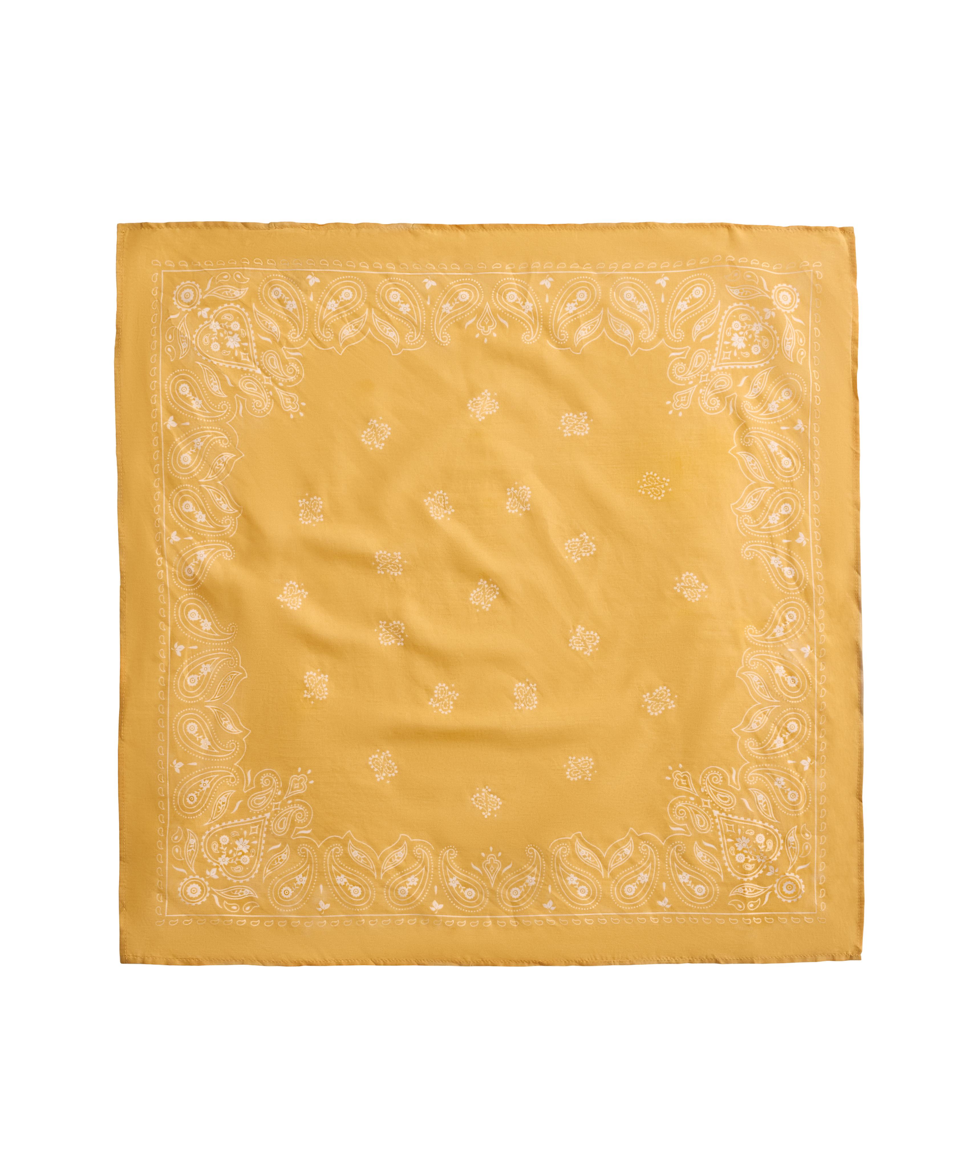 100% cotton print bandana — WASHED YELLOW
