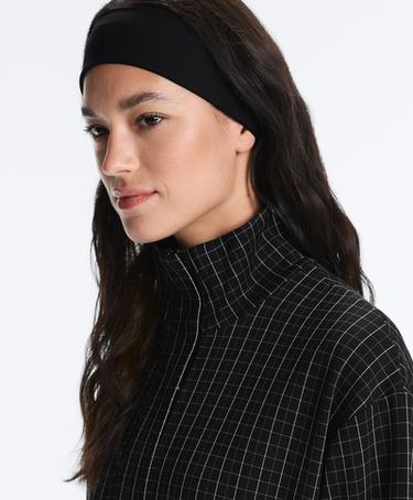 Long checked jacket — BLACK 3