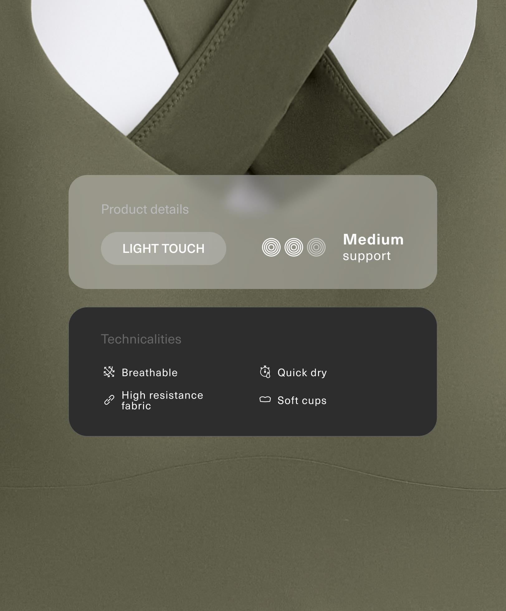 Light Touch beha met gekruiste rug en gemiddeld ondersteuningsniveau Light Touch beha met gekruiste rug en gemiddeld ondersteuningsniveau