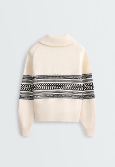 100% cotton Jacquard knit jumper — ECRU 6
