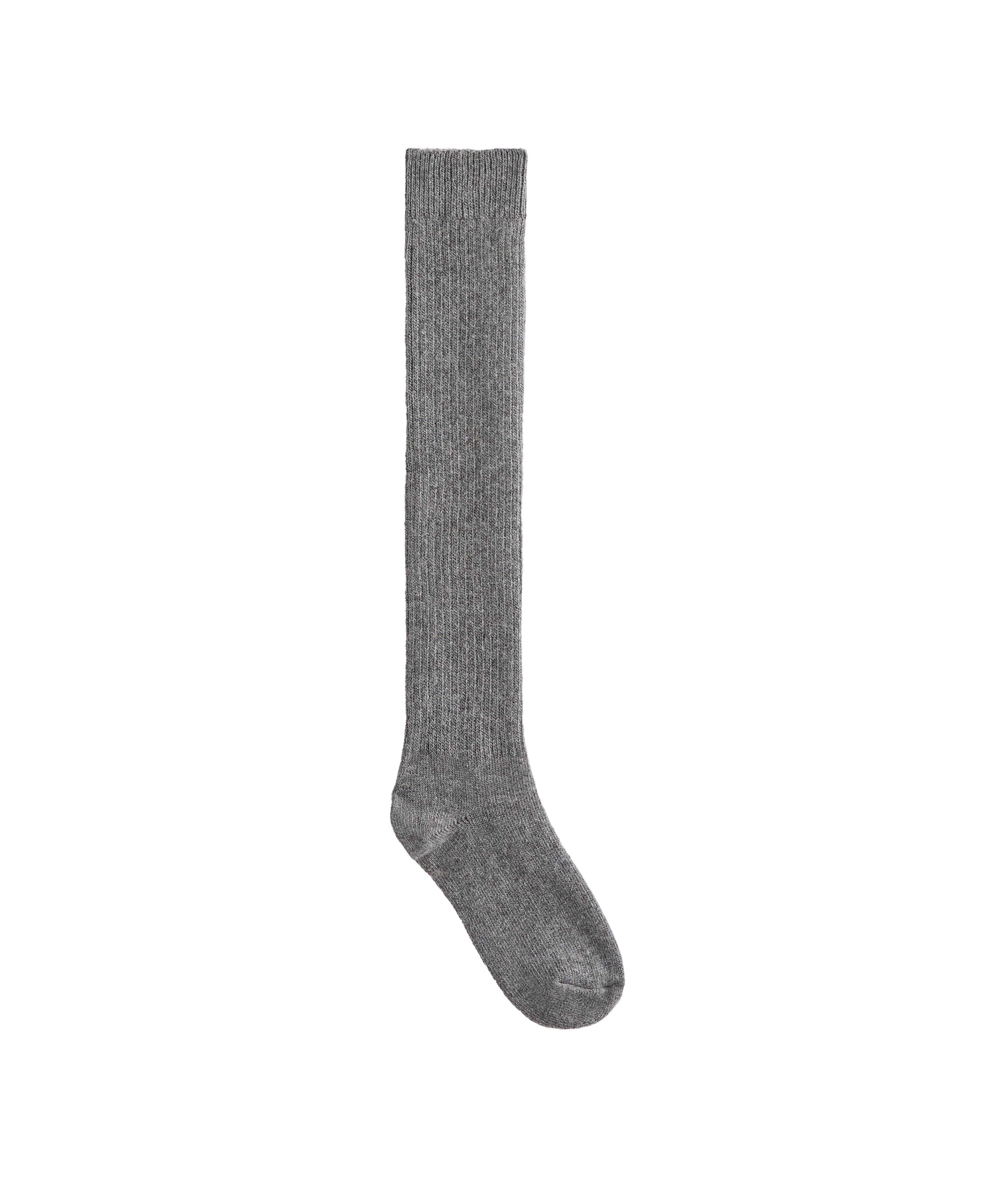 18% cashmere 13% wool long socks — DARK-GREY MELANGE