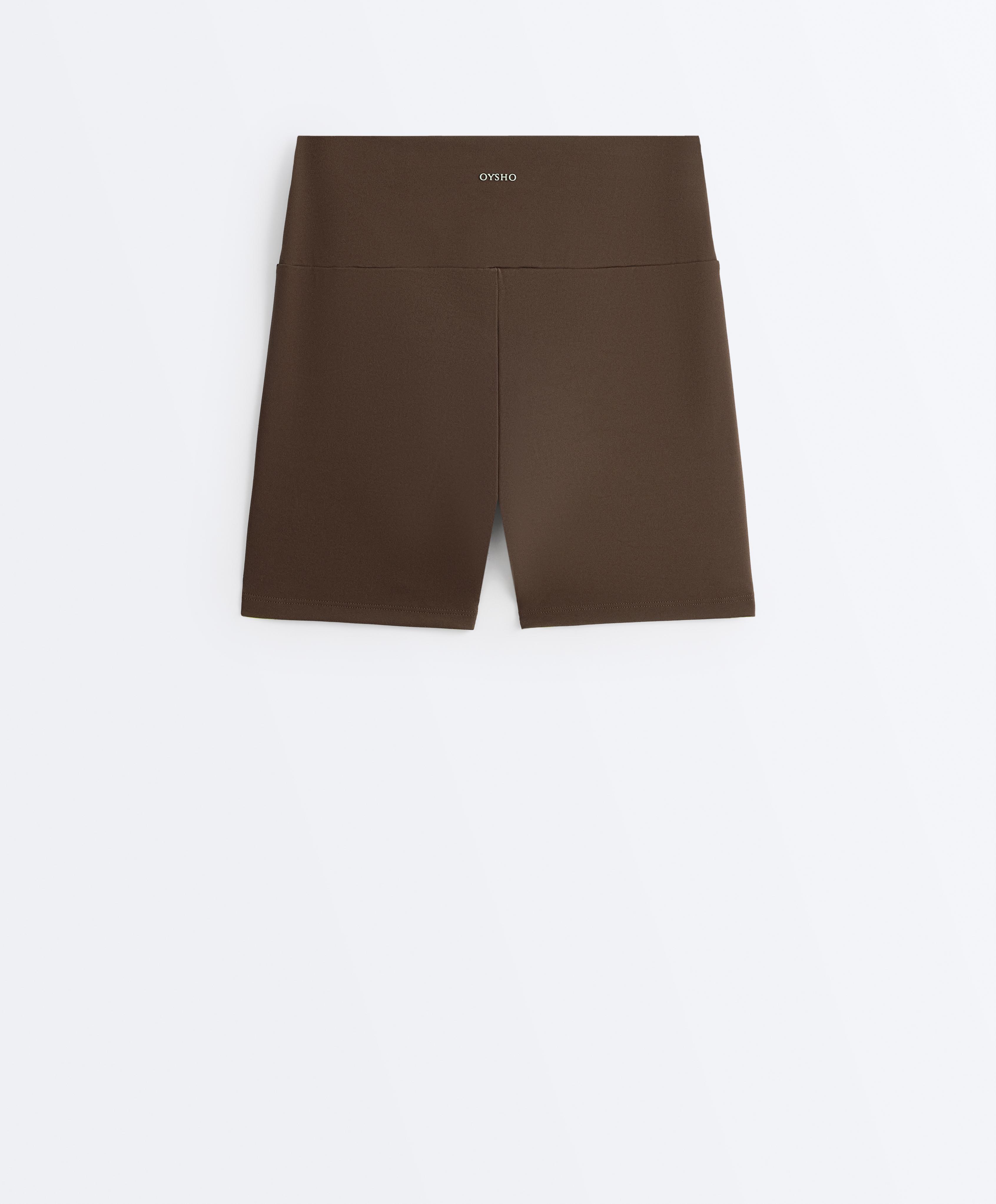 Comfortlux high-waisted 10cm hot pants — DARK BROWN