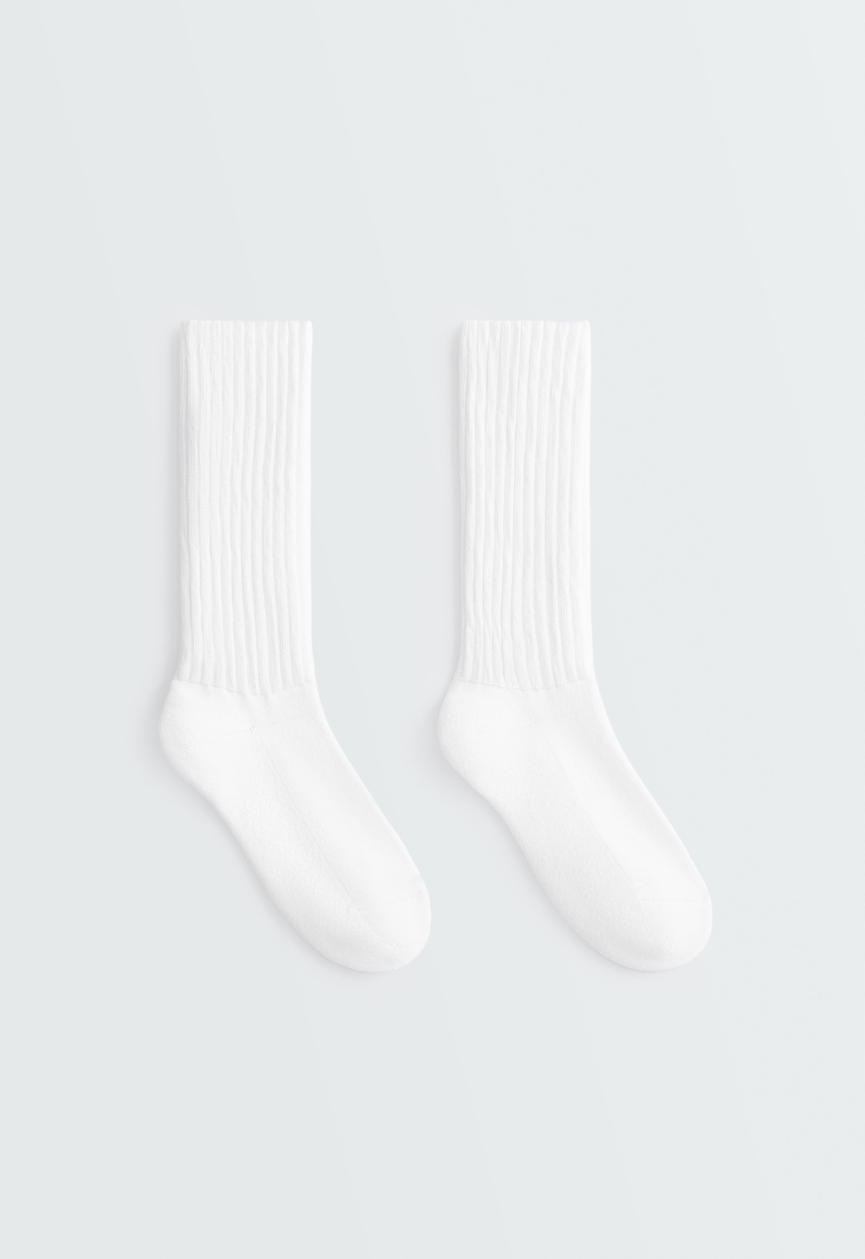 Classic cotton-blend ribbed socks