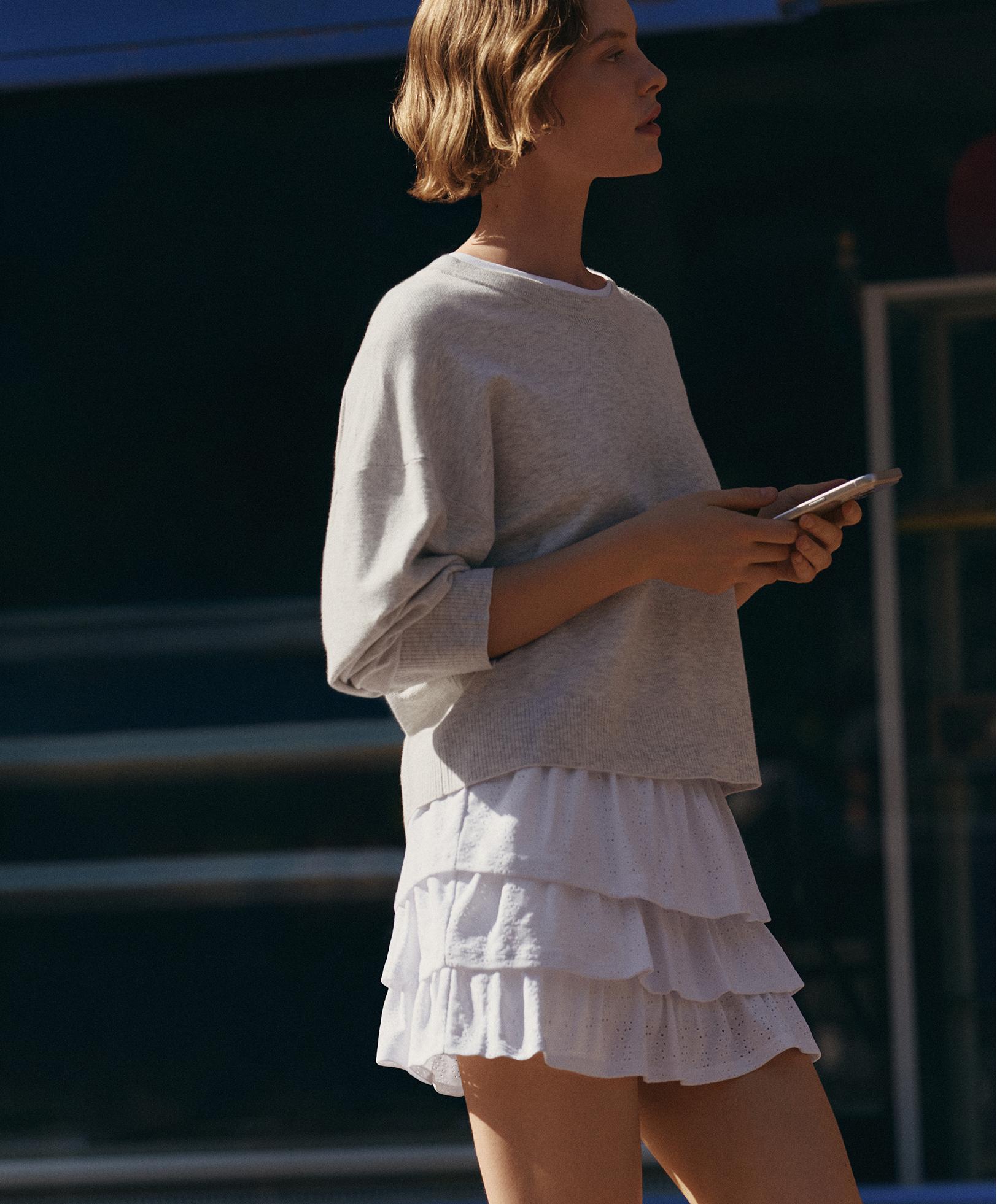 Knit crewneck jumper — PALE GREY MELANGE