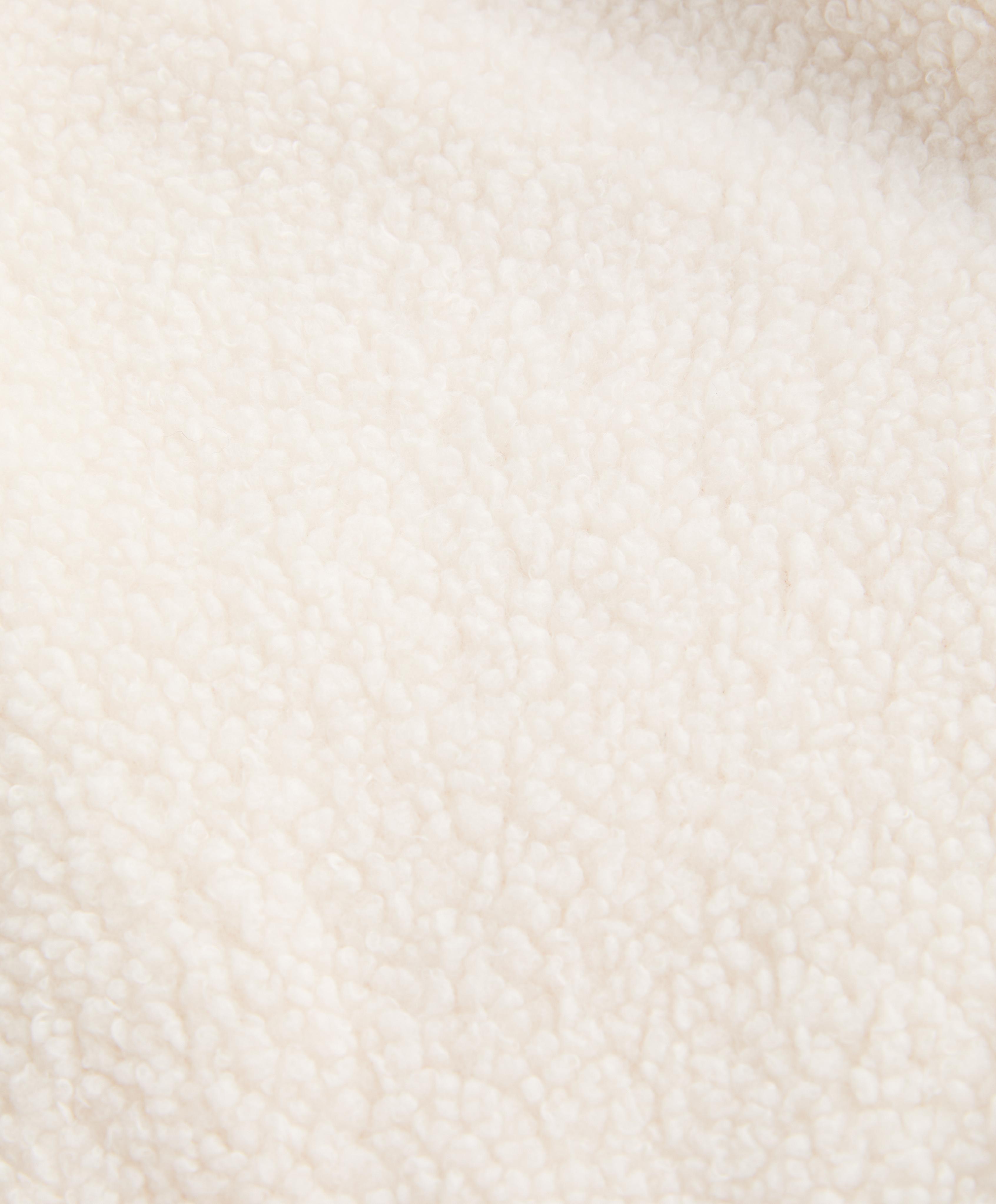 Light faux-shearling bomber jacket