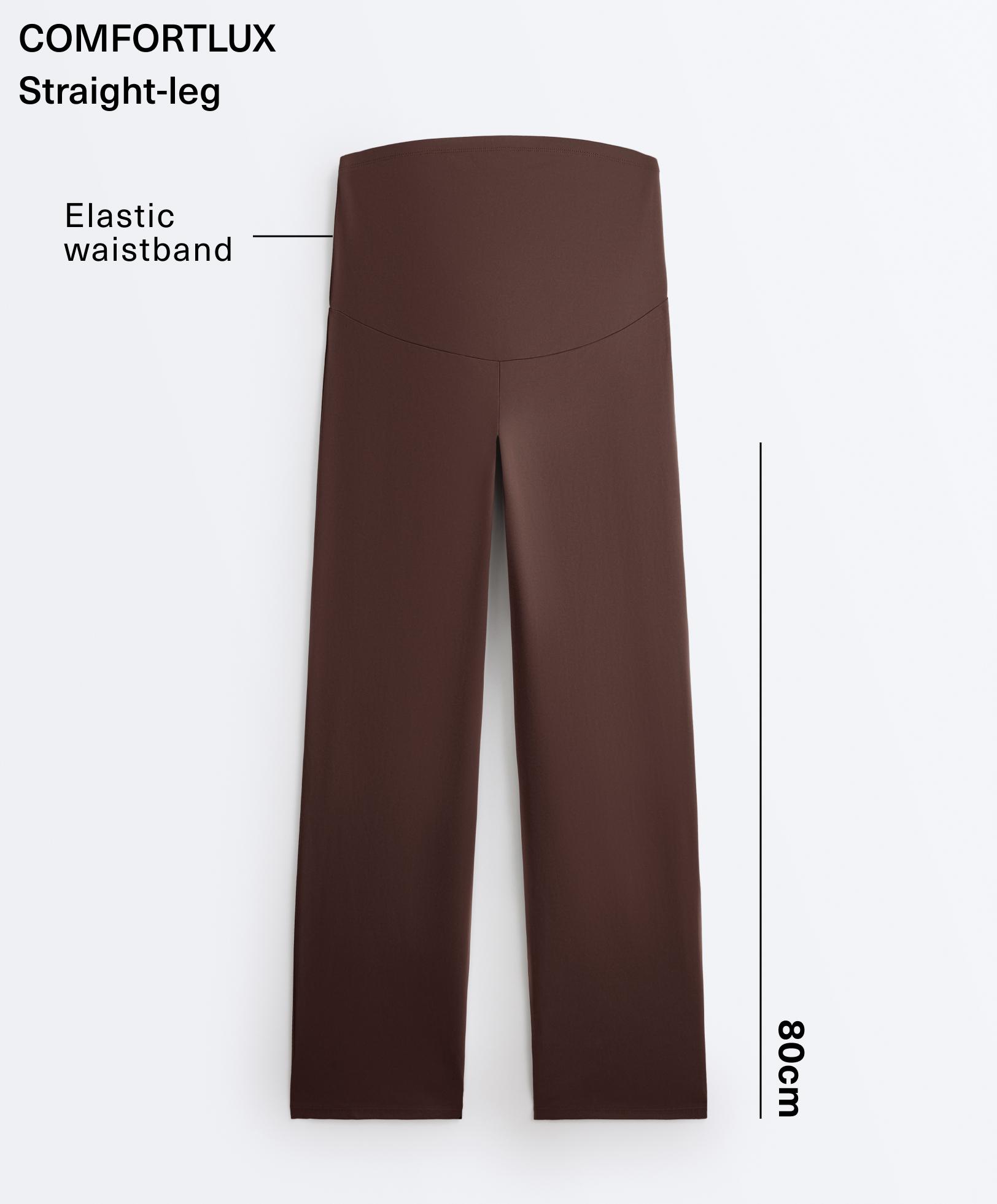Comfortlux maternity straight-leg trousers — BROWN