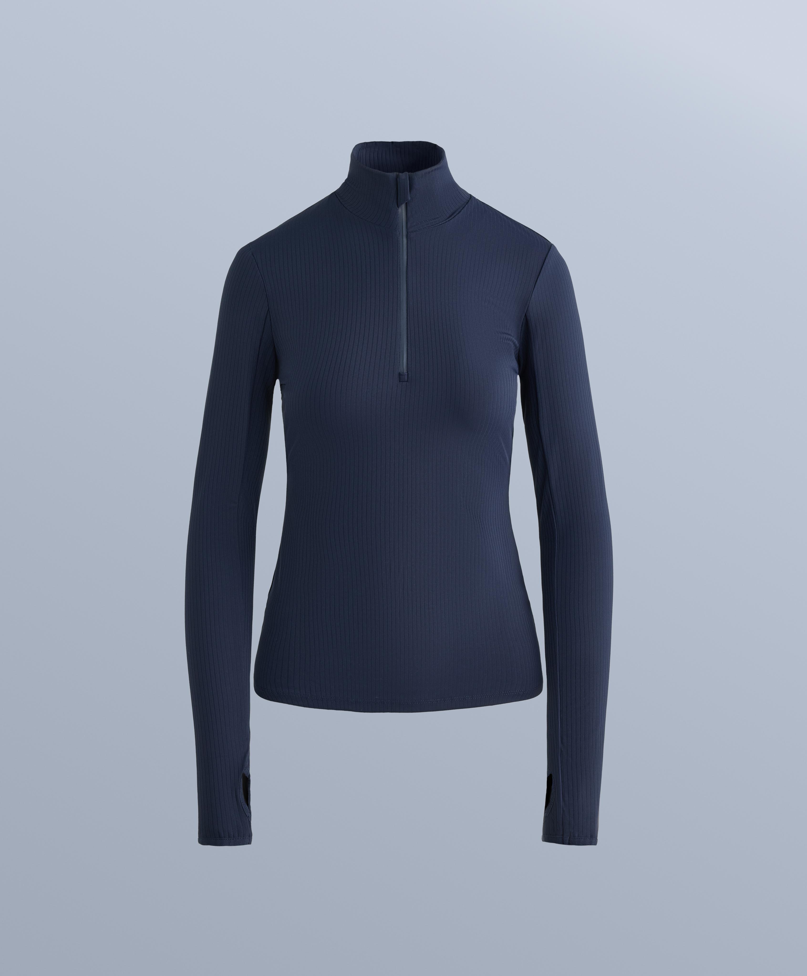 Thermal base layer rib T-shirt — NAVY BLUE