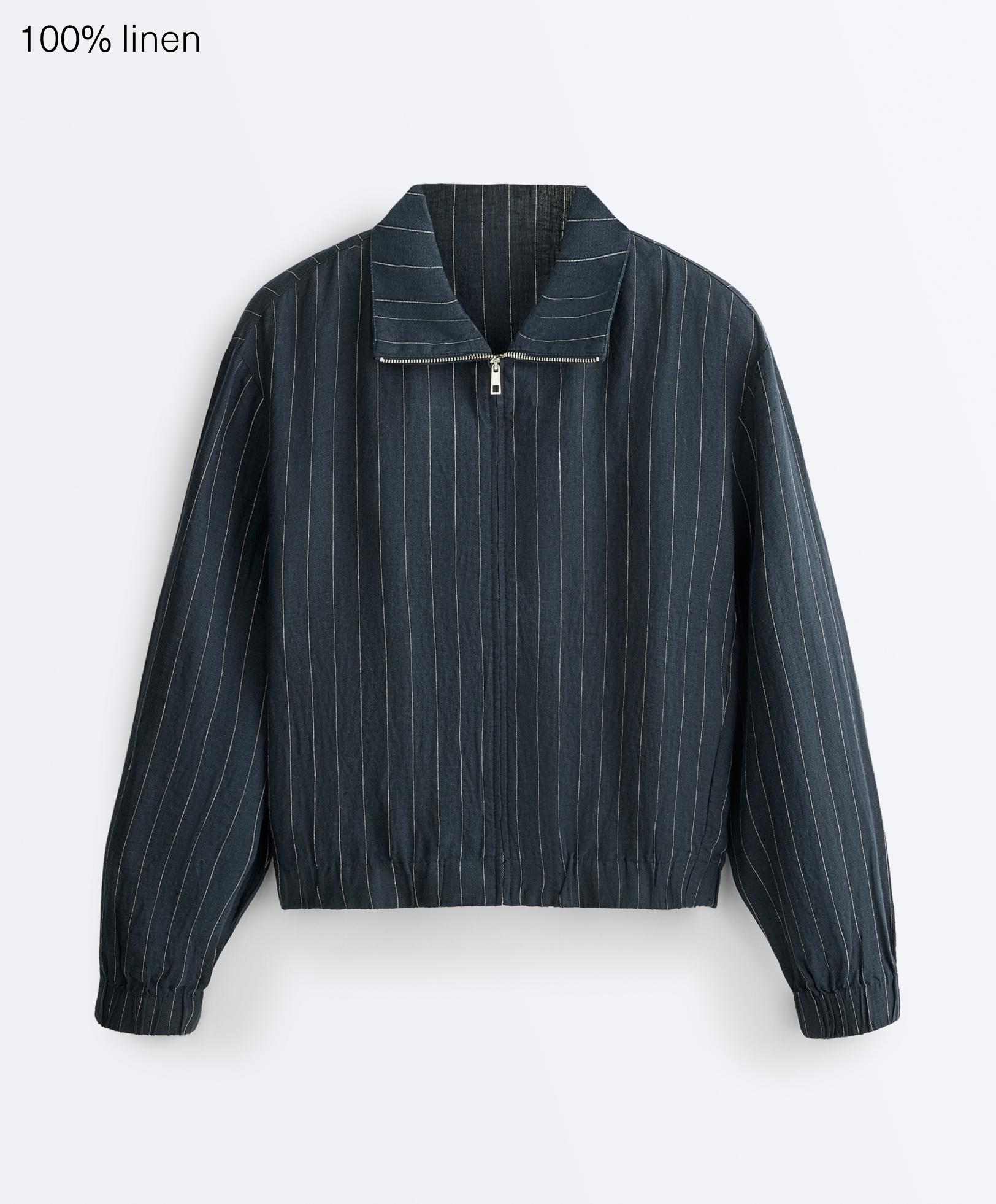 Яке с висока яка 100% лен на райе Яке с висока яка 100% лен на райе