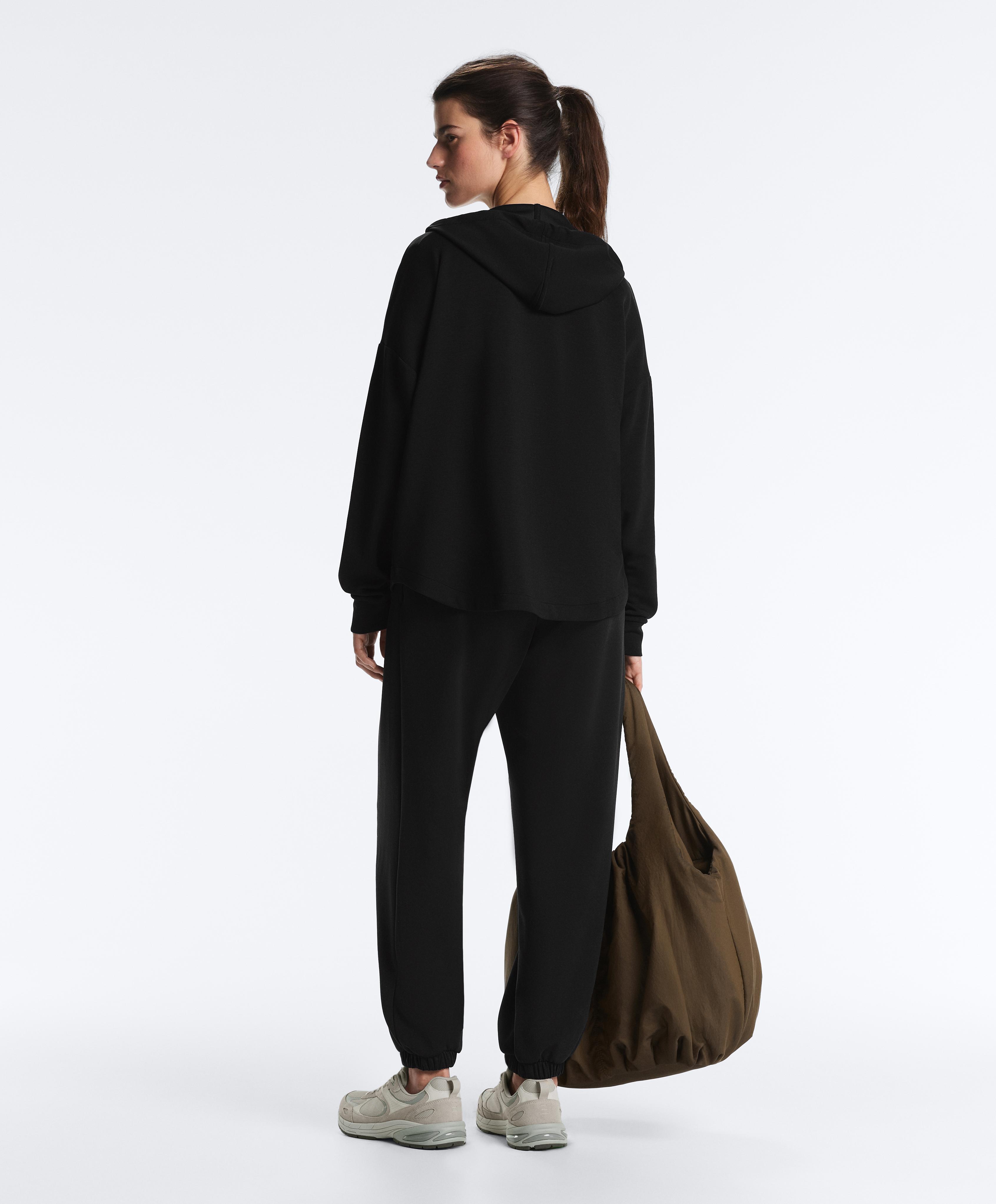 Soft-touch jacket with modal — BLACK