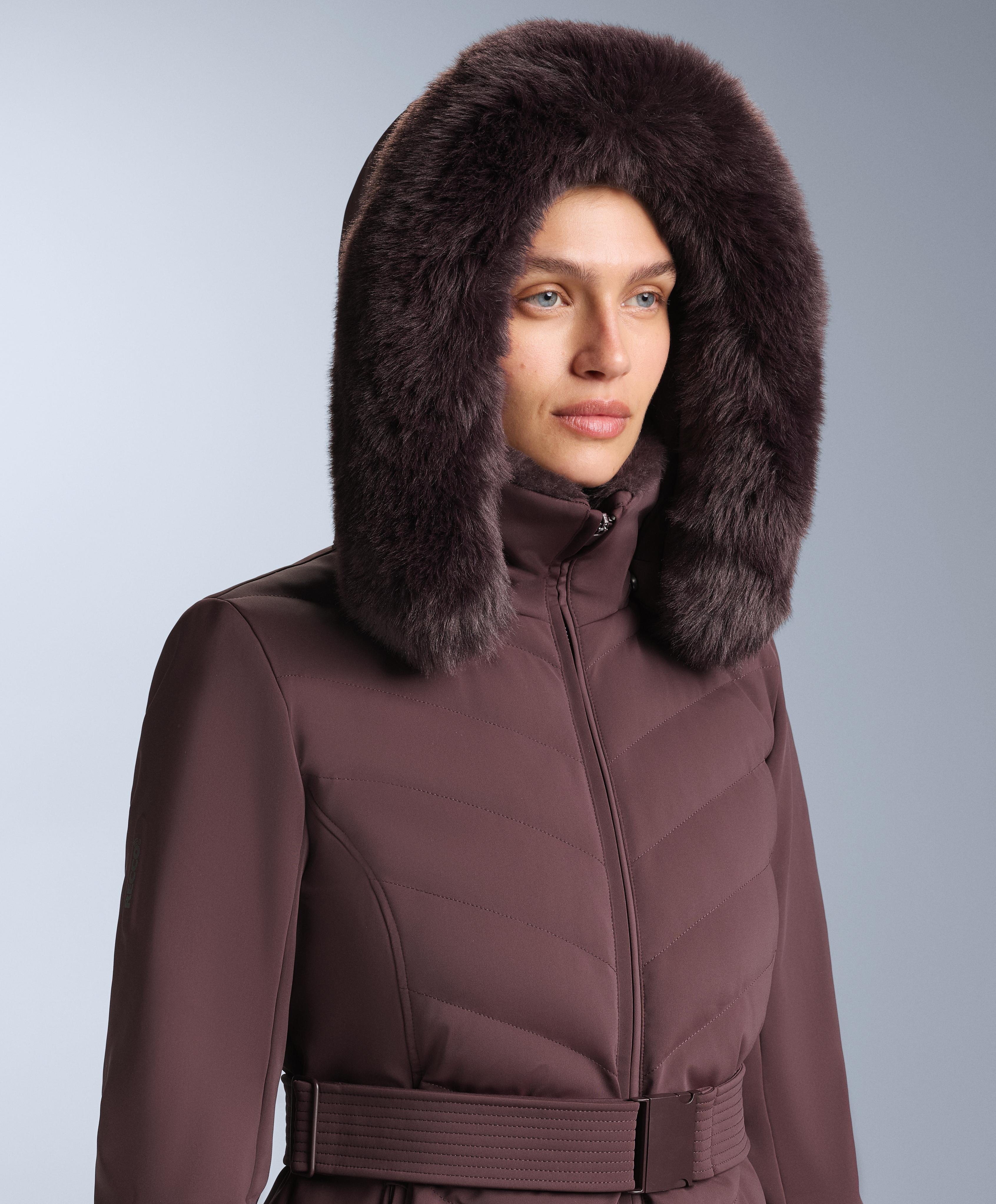 Primaloft® SKI water-resistant super-fitted jacket — DARK WINE RED