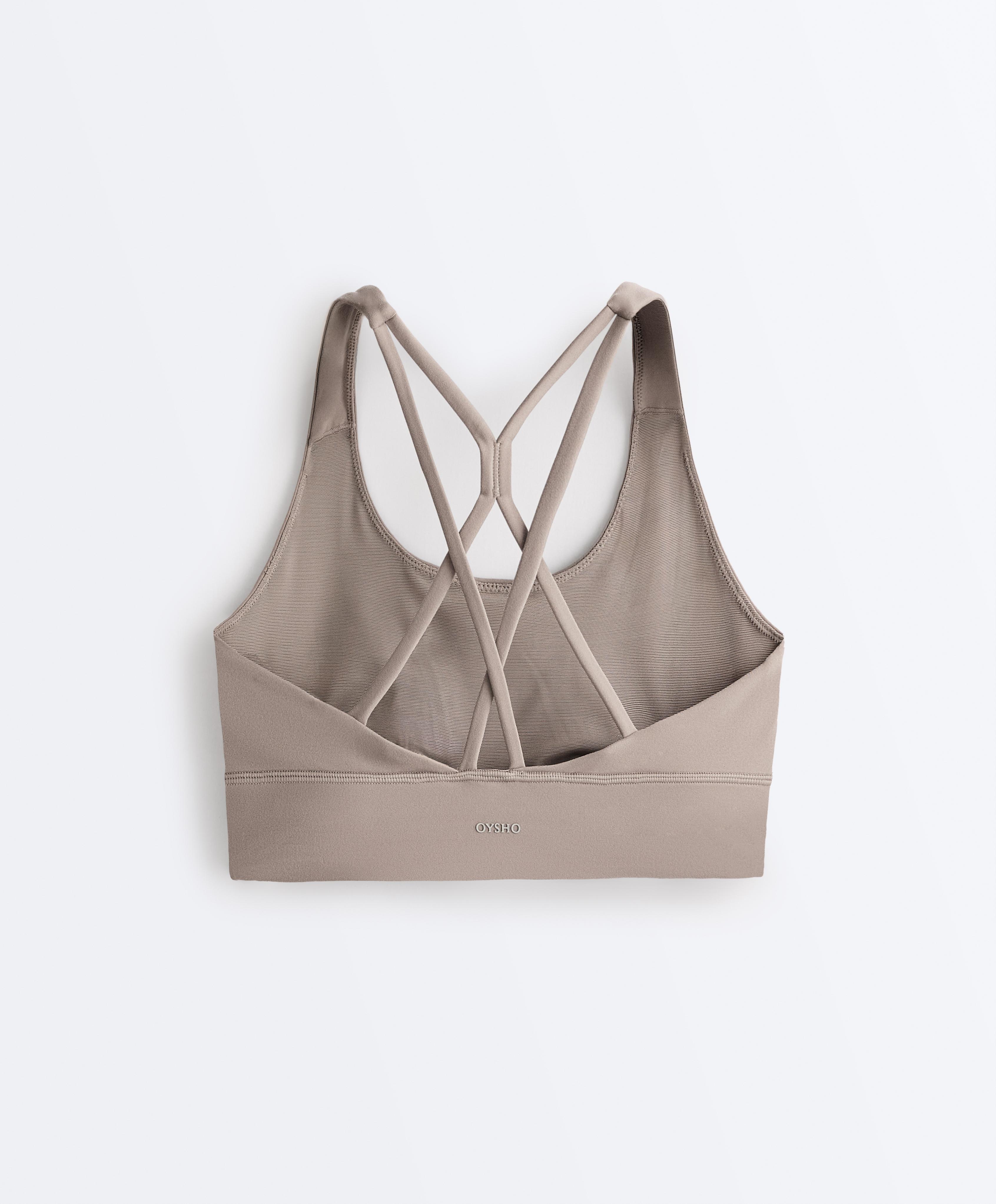 Medium-support Comfortlux sports bra with cups — PALE TAUPE
