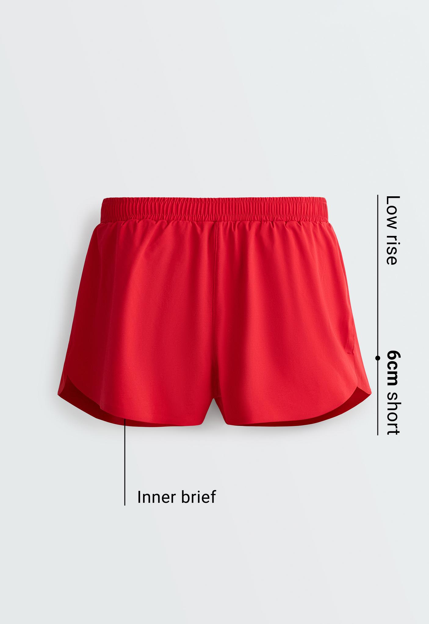 6cm low-rise technical shorts — STRONG RED