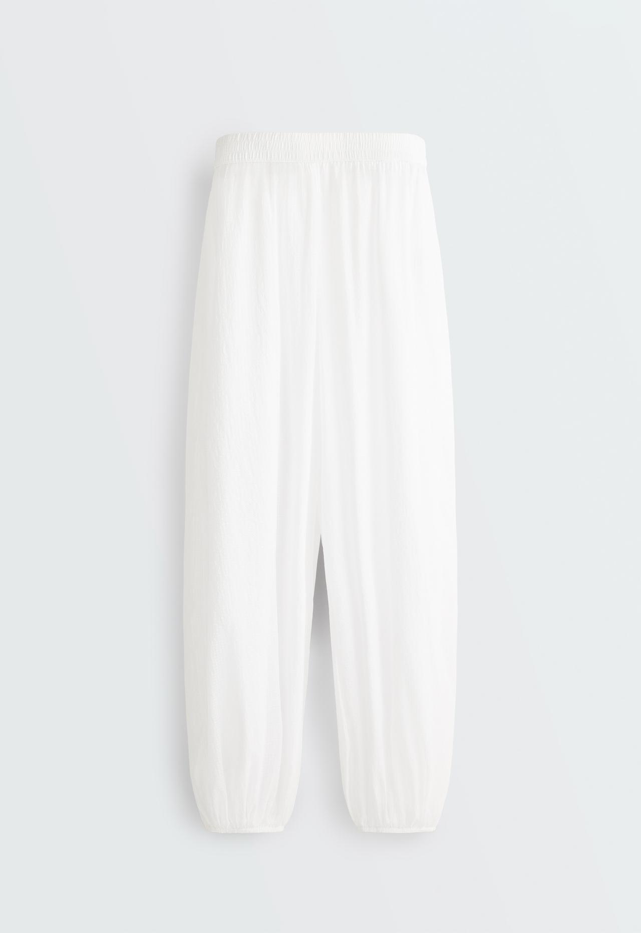 Checked technical trousers — WHITE
