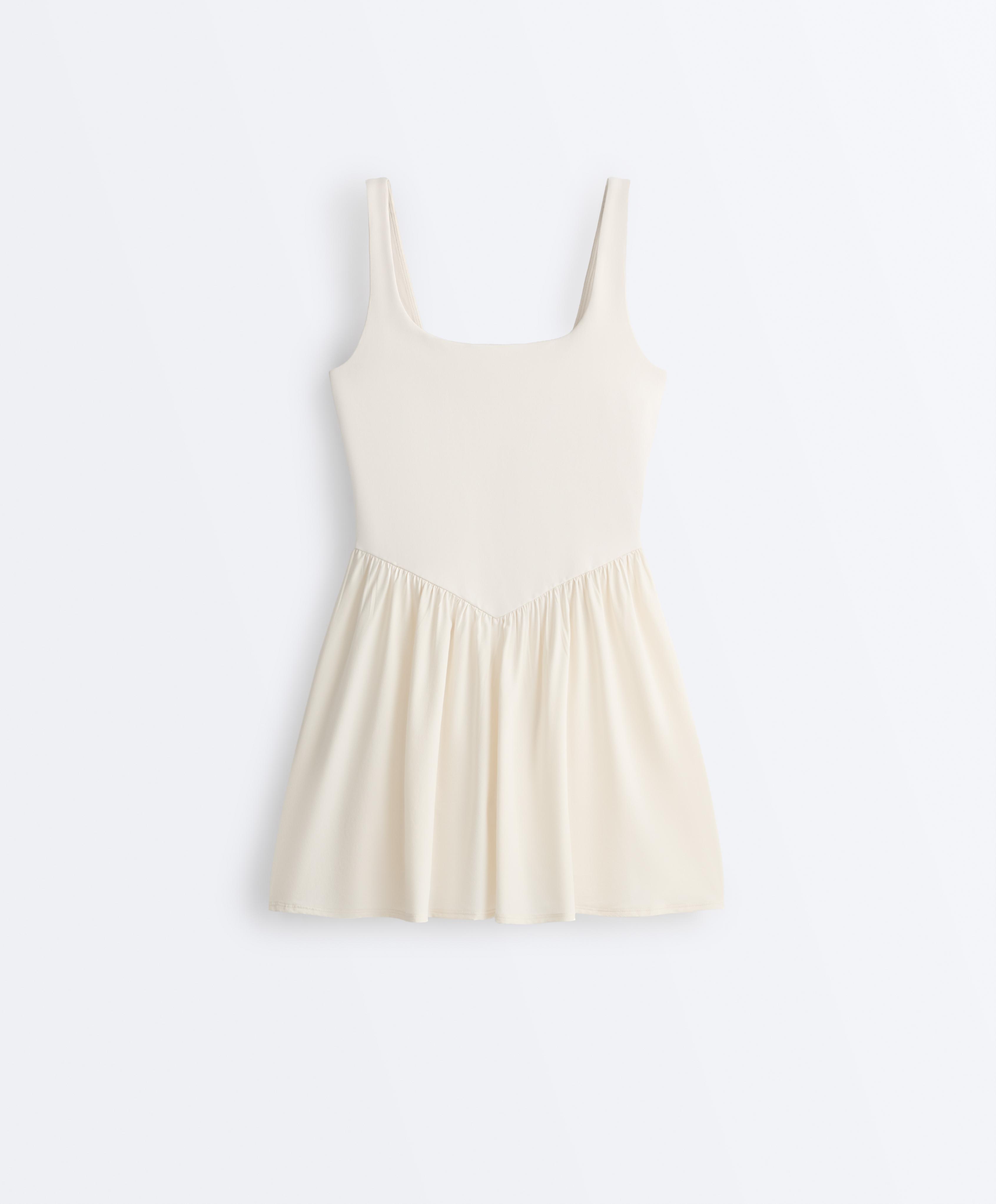 Comfortlux short dress — PALE ECRU