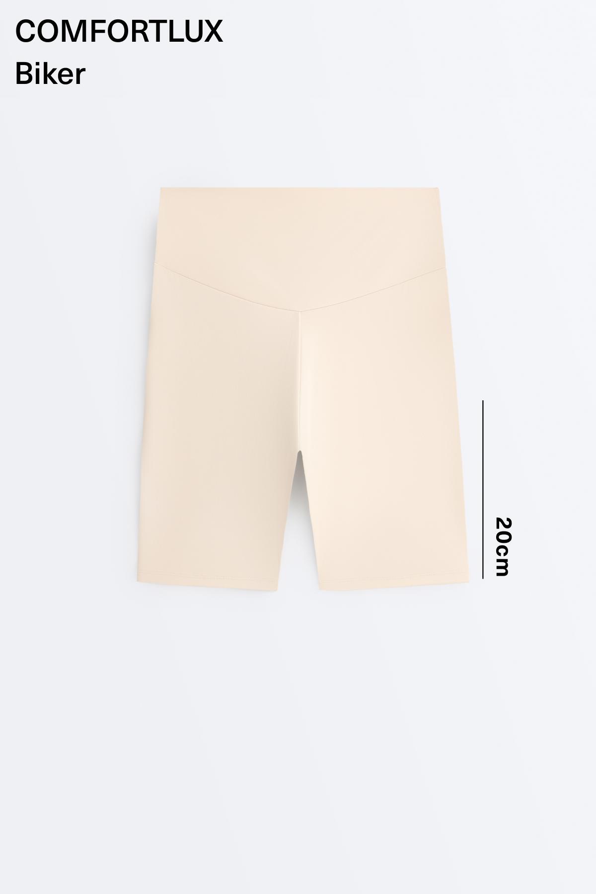 Comfortlux high-rise 20cm biker leggings — SAND