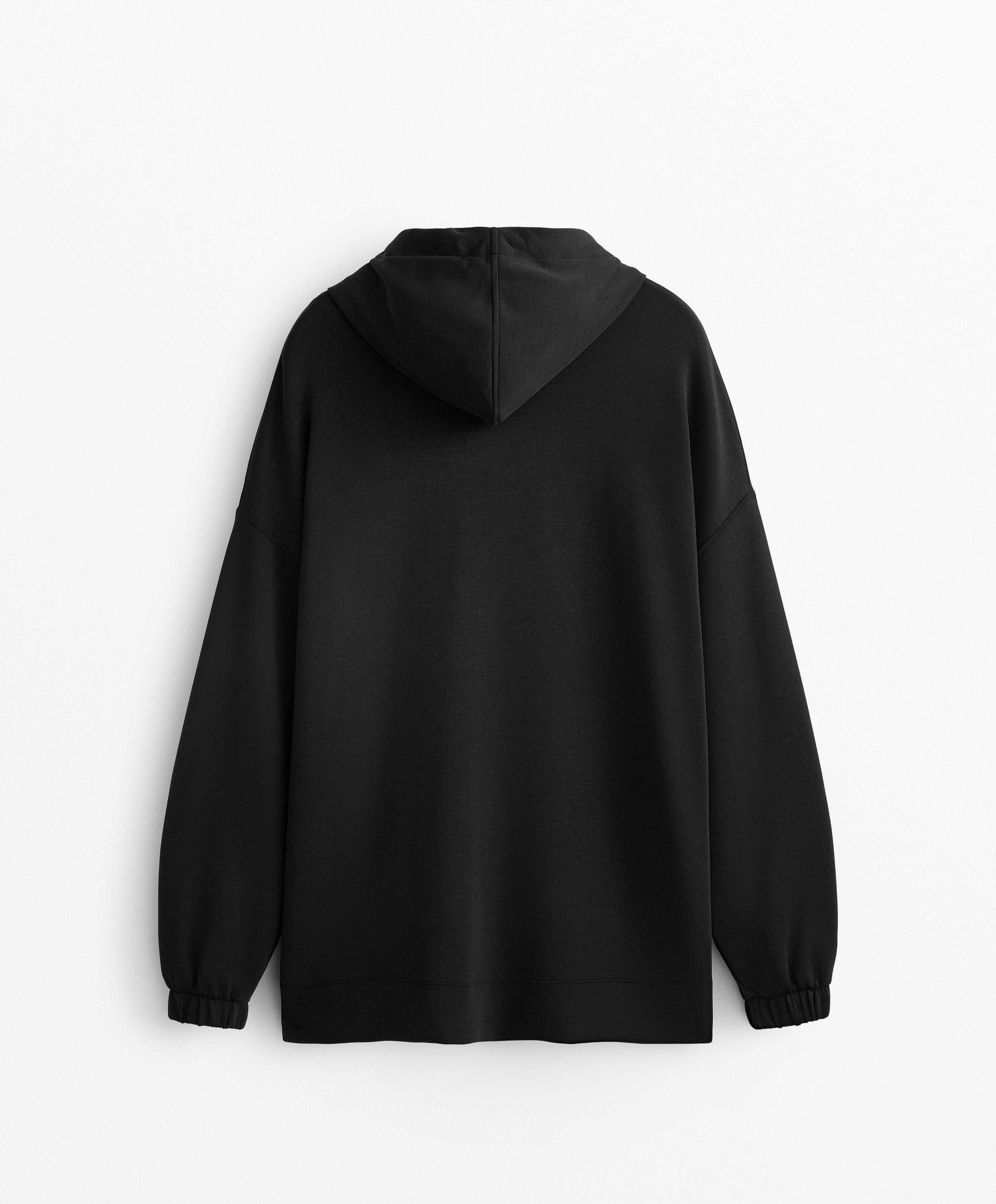 Oversize sweatshirt with soft-touch modal and zip