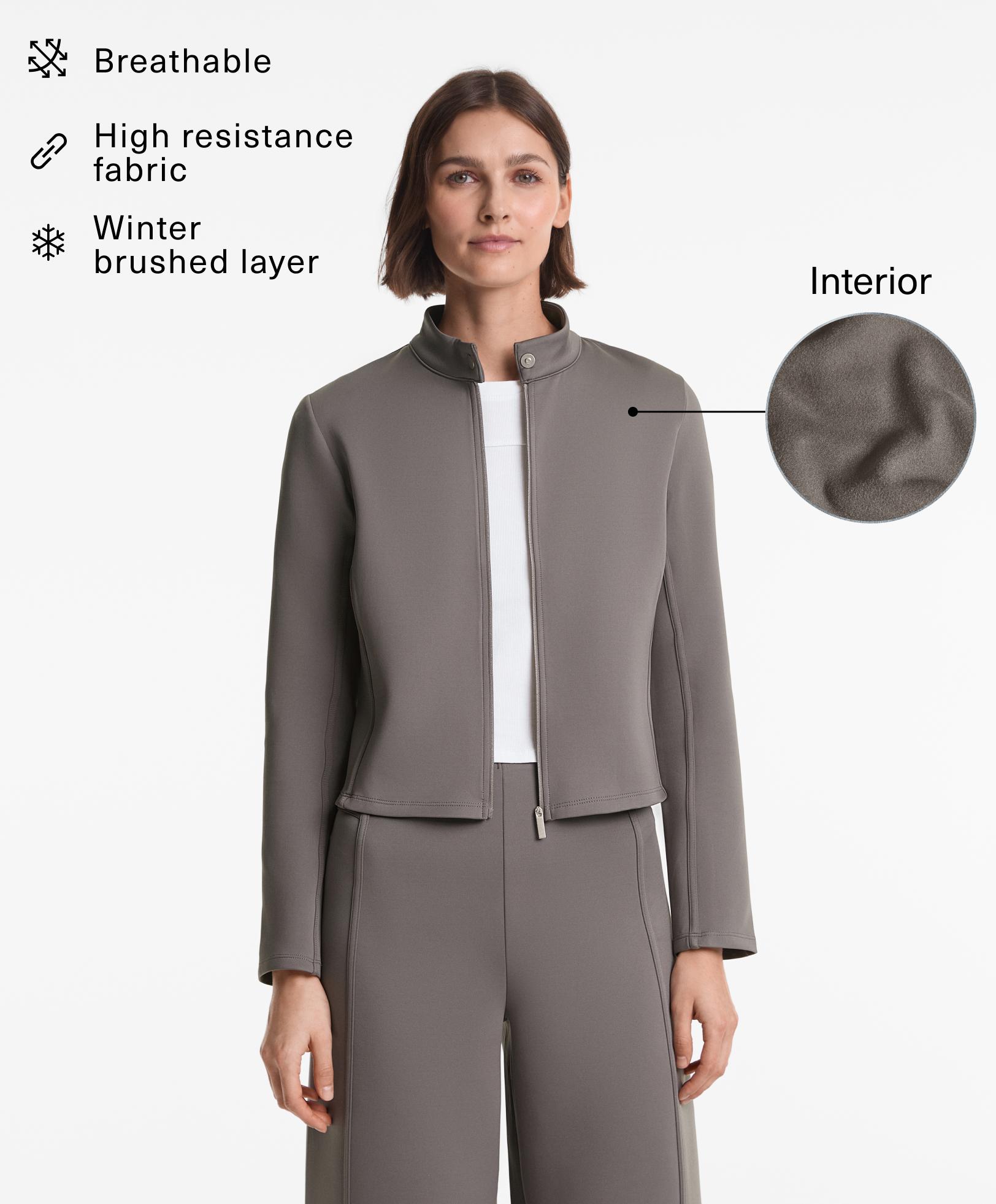 Veste effet néoprène brushed - Soldes