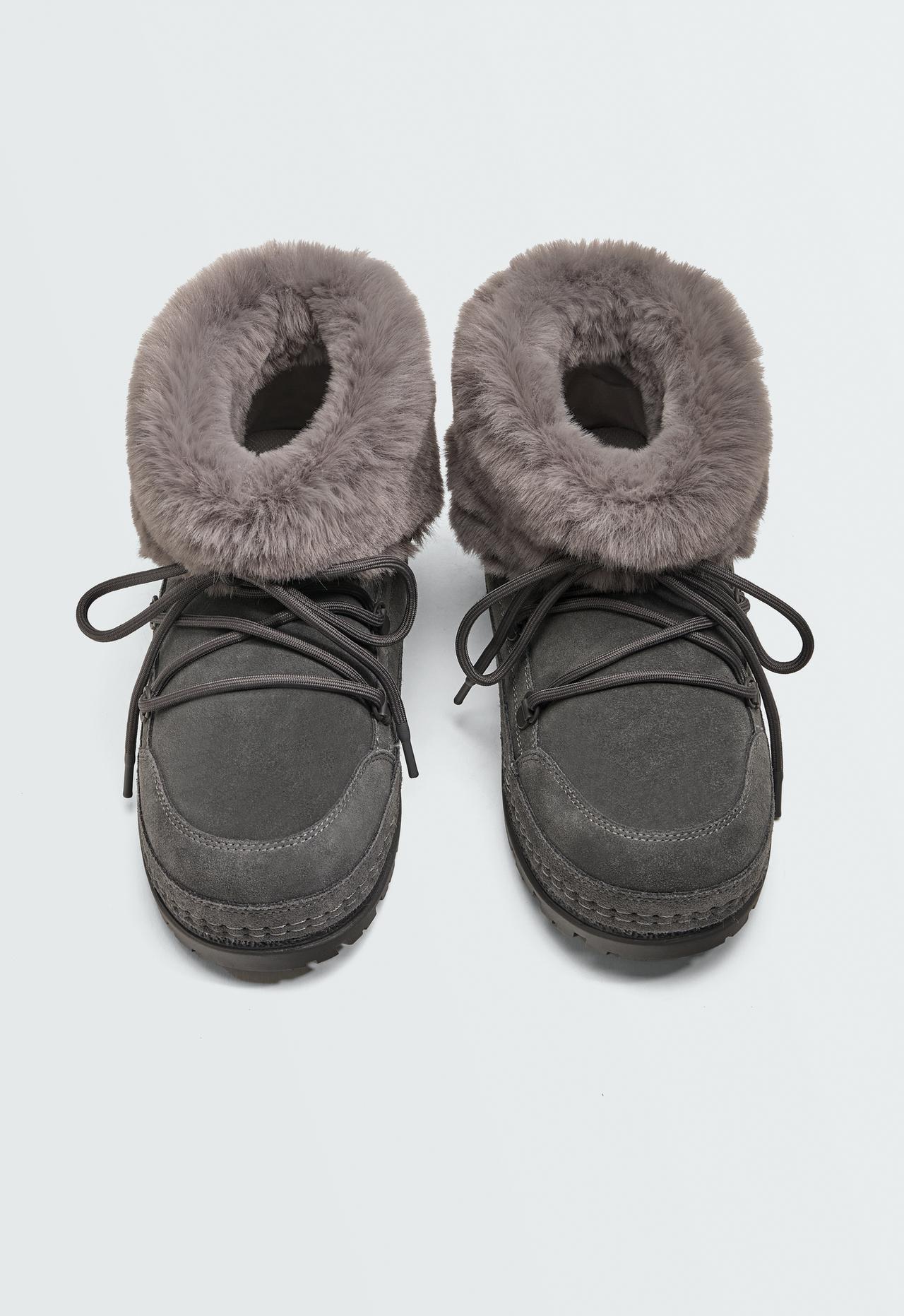 Technical suede lace-up boot — GREY