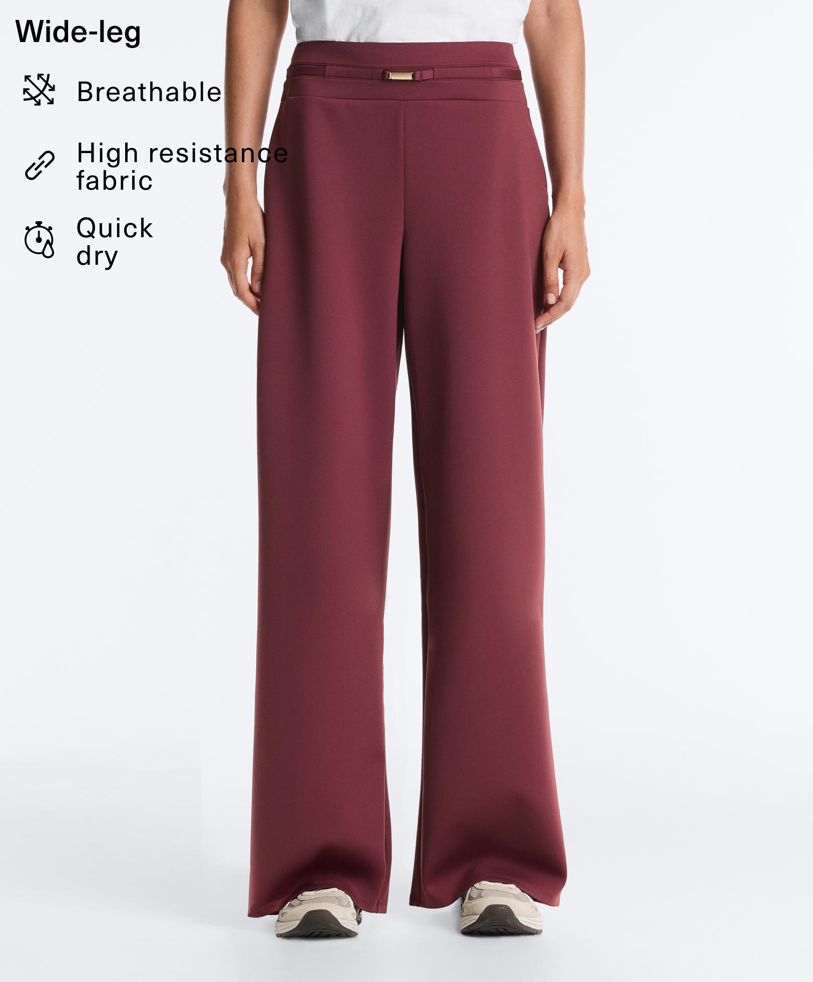 Neoprene-effect wide-leg trousers Neoprene-effect wide-leg trousers