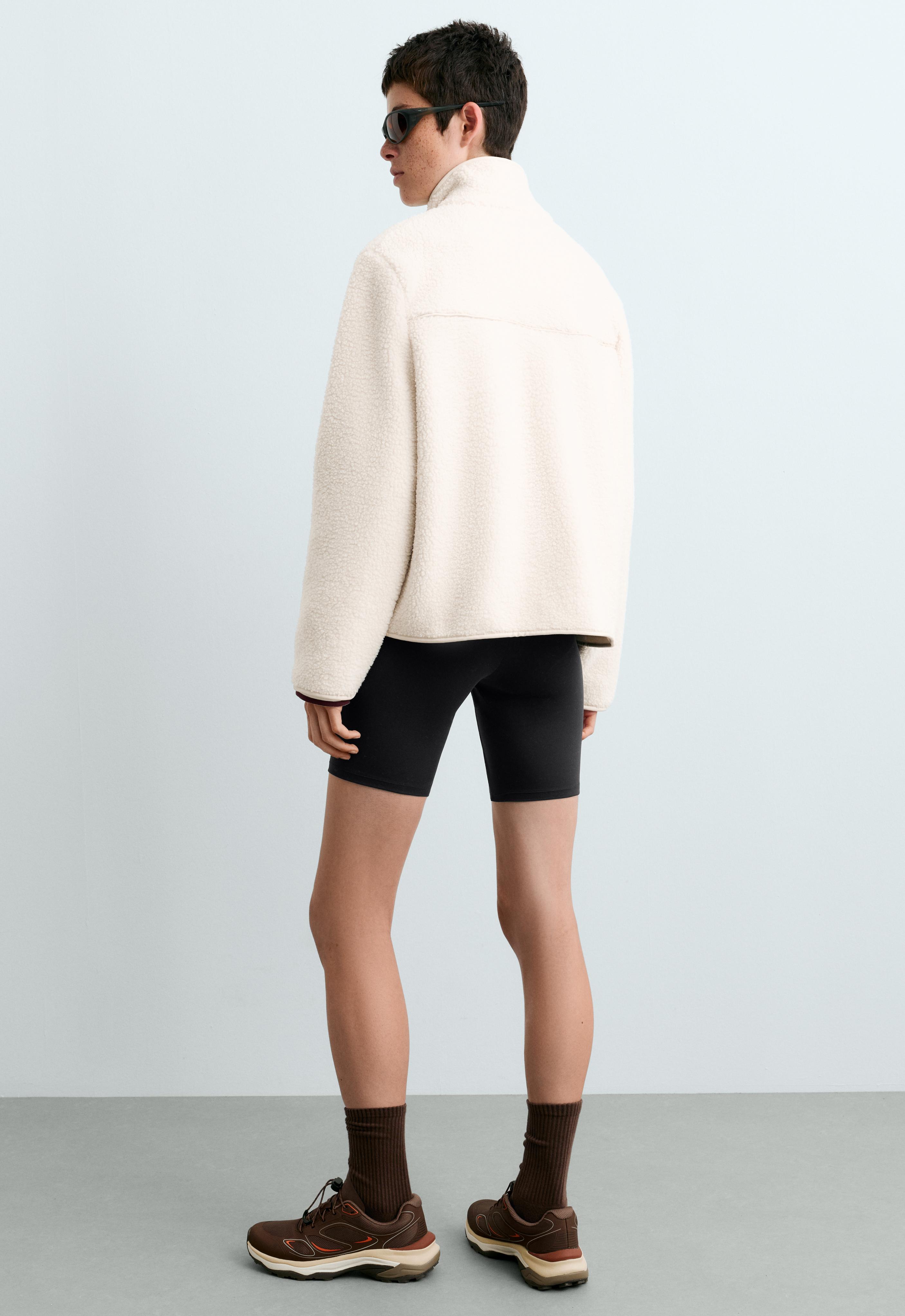 Piping faux-shearling jacket — ECRU
