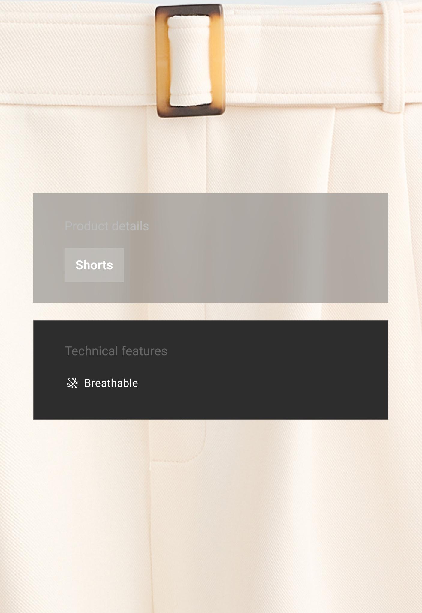 Cotton piqué belted shorts — PALE ECRU