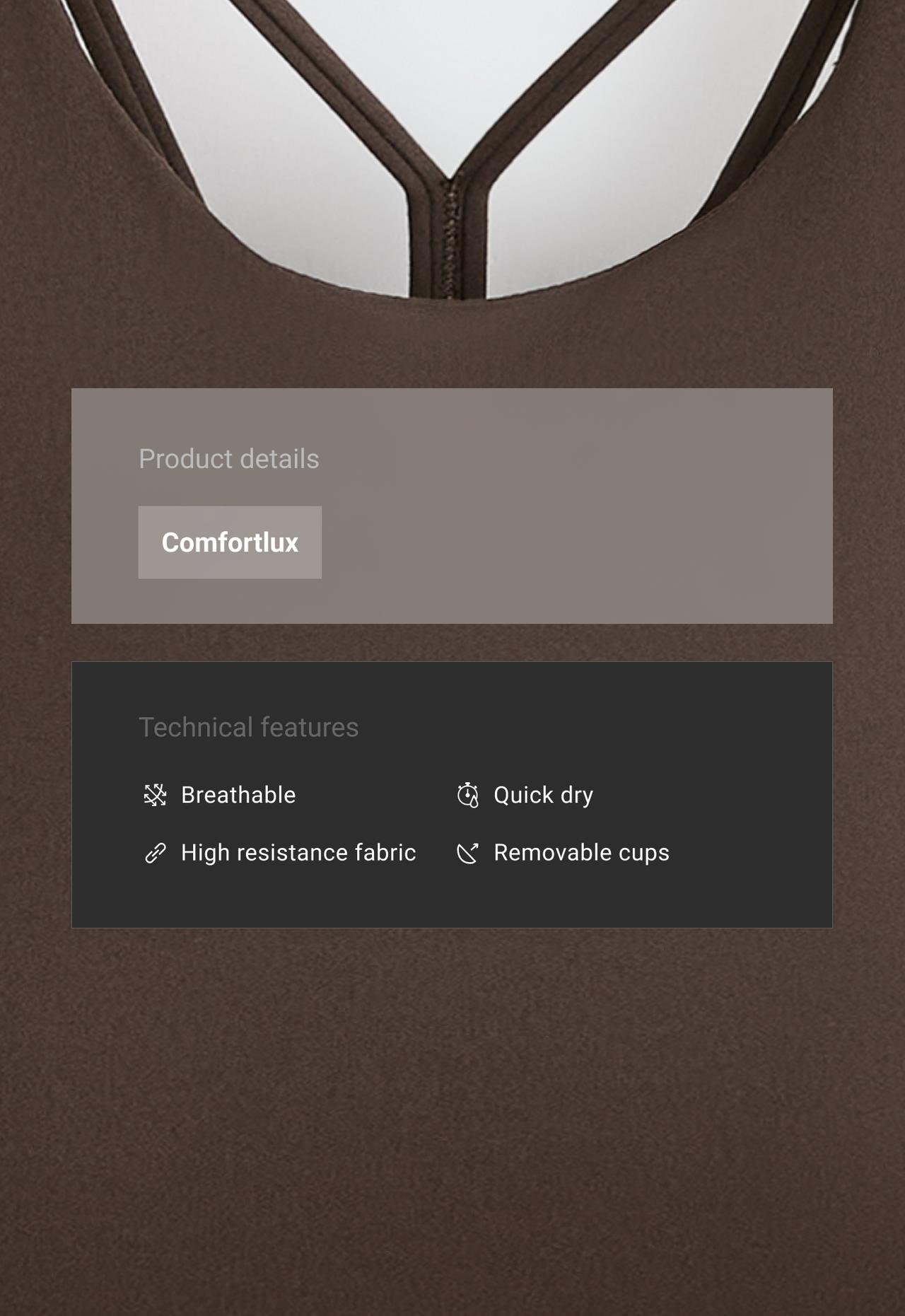 Comfortlux strap tank top with cups — BROWN