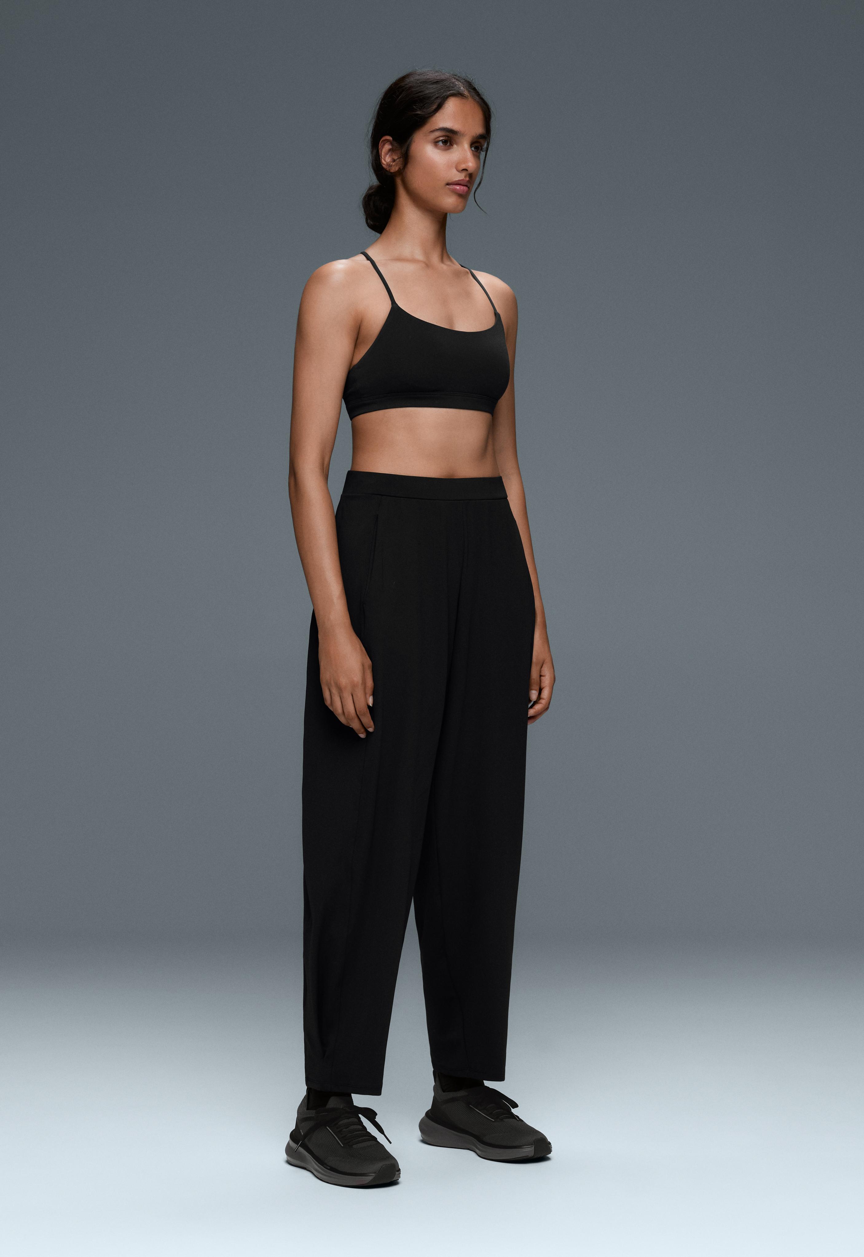 Mid-rise Comfortlux balloon trousers — BLACK