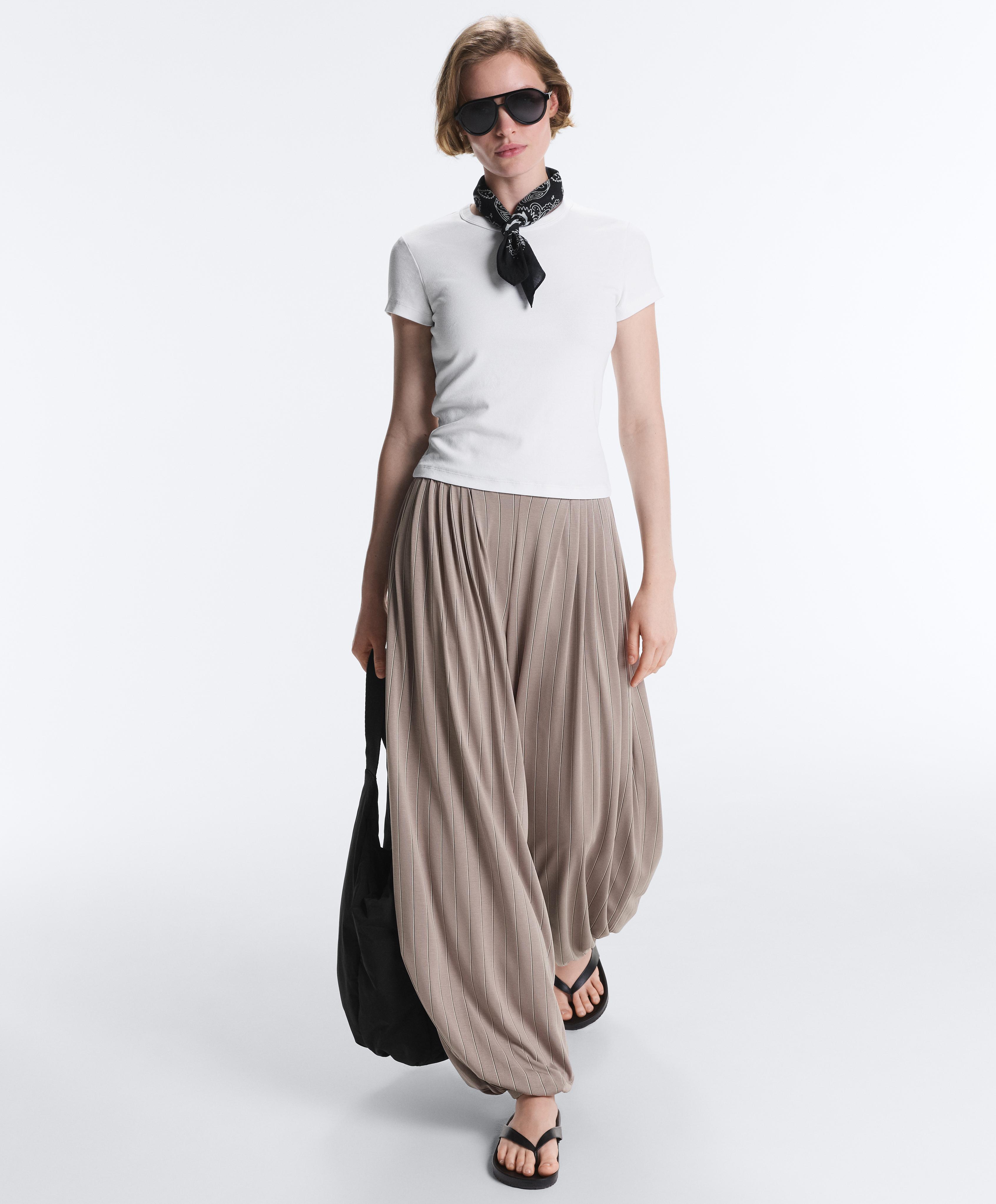 Modal-blend pinstripe joggers — MID-MINK