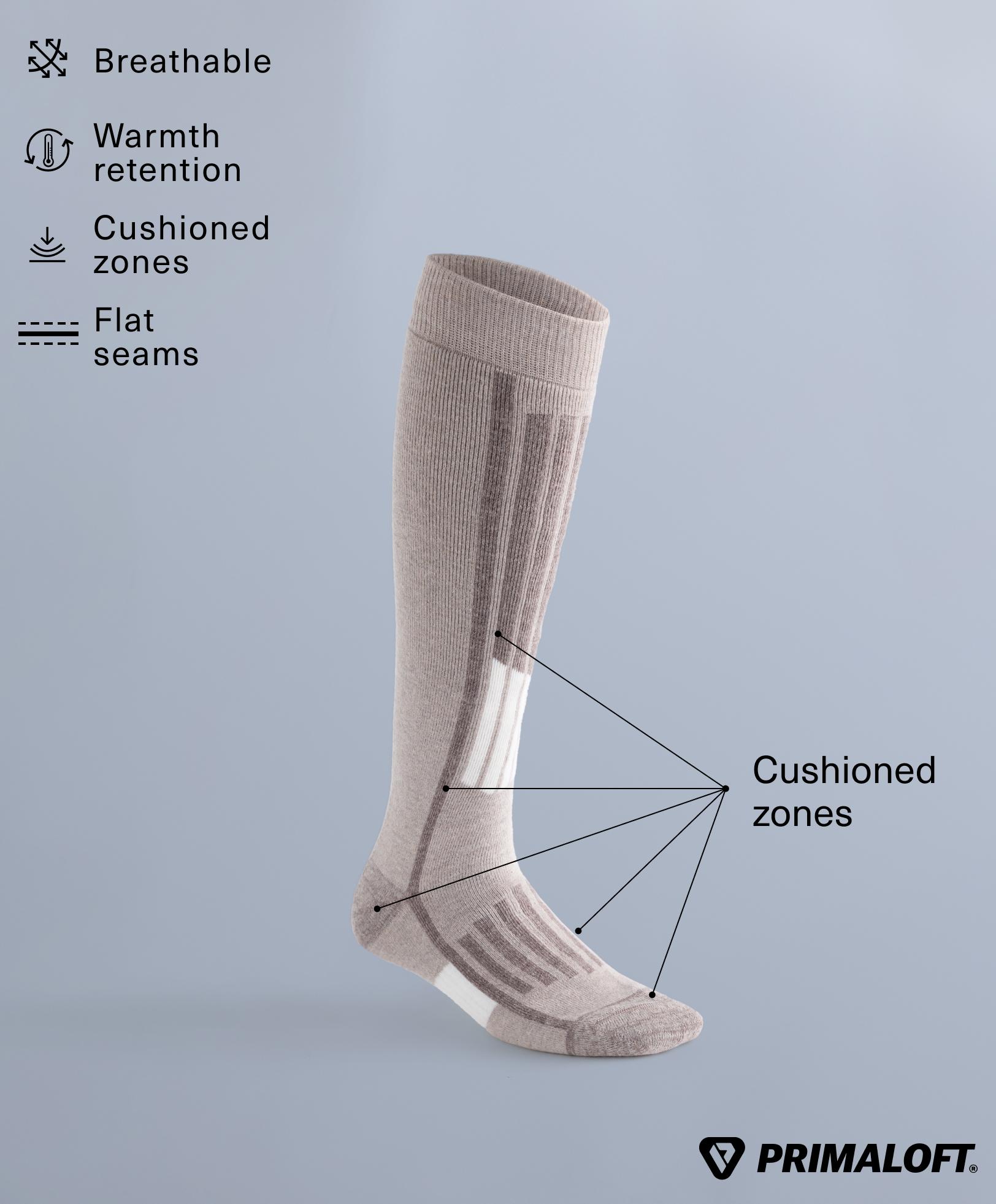 Chaussettes hautes de ski avec fil Primaloft® mélange laine WOOLMARK® Chaussettes hautes de ski avec fil Primaloft® mélange laine WOOLMARK®