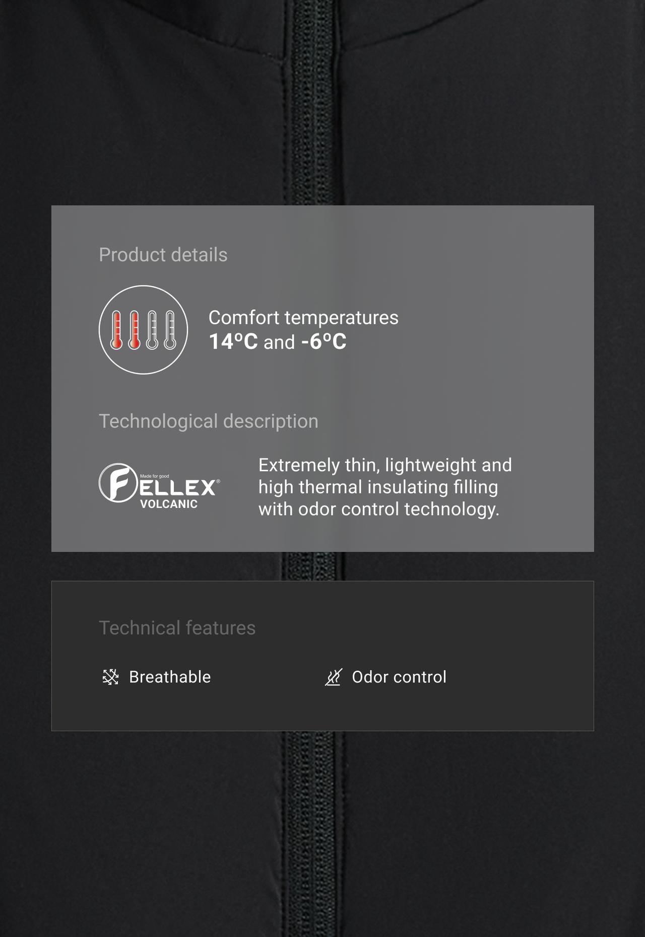 FELLEX® Volcanic padded technical gilet — BLACK
