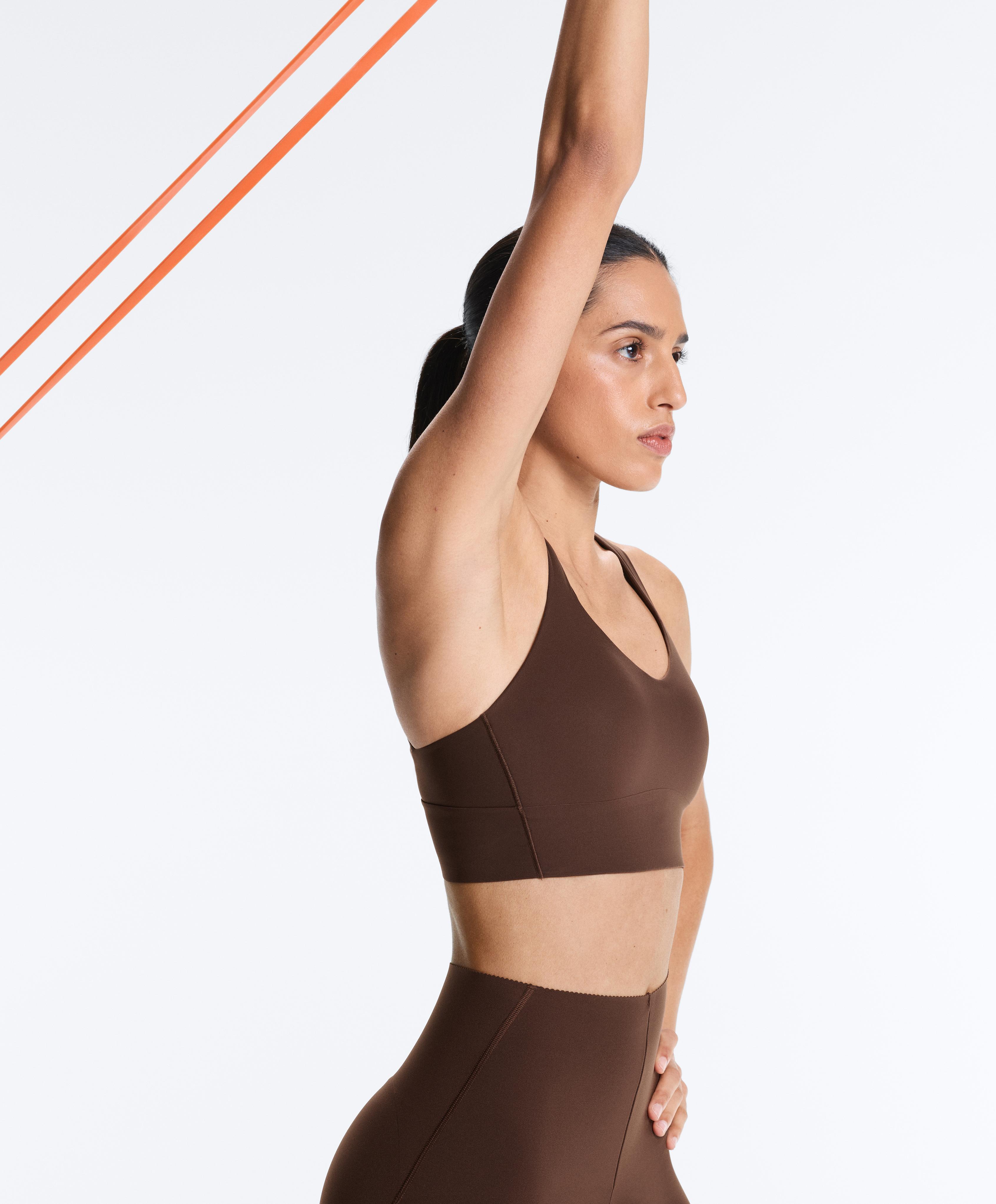 Medium-support Light Touch crossover bra — BROWN