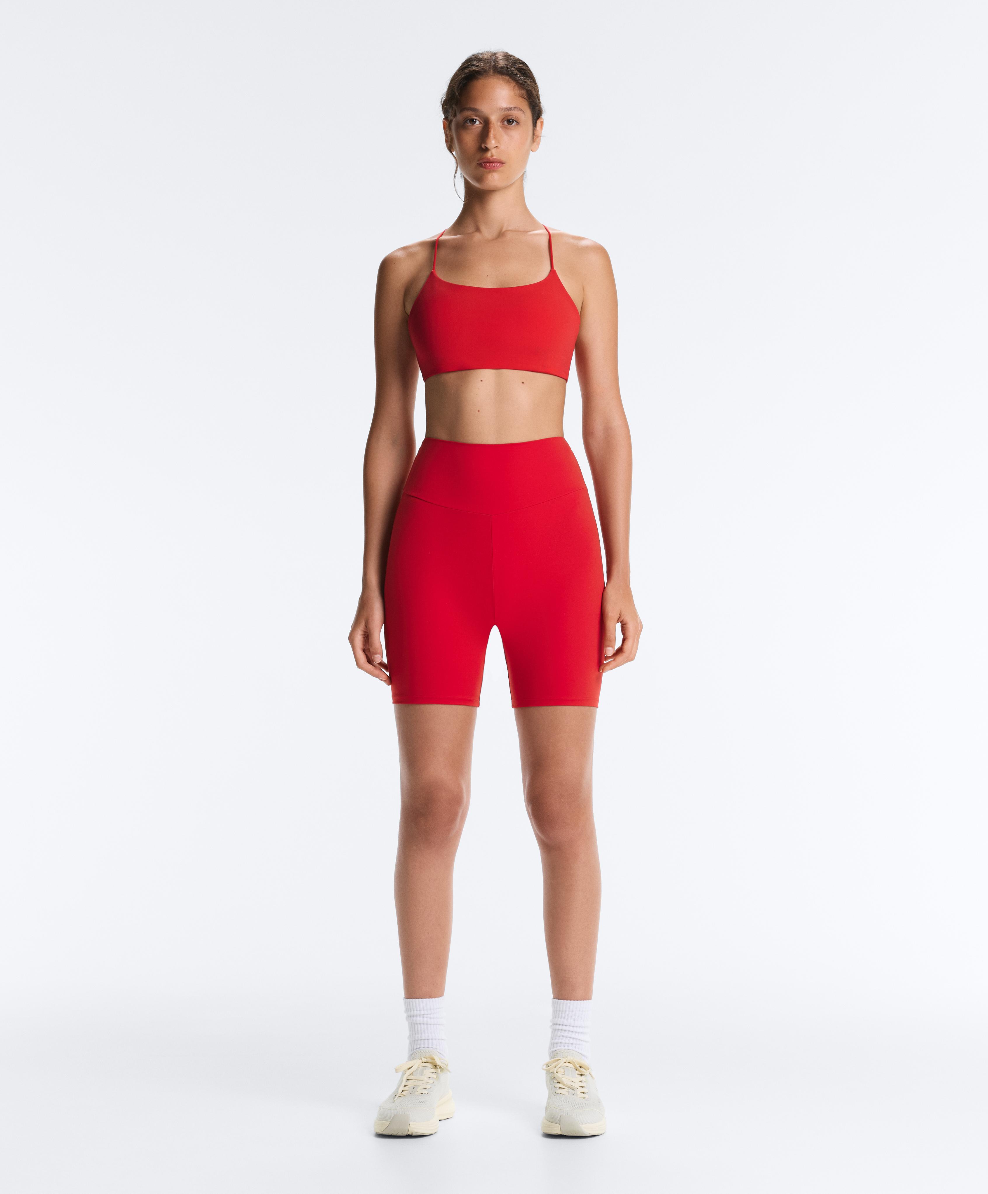 Low-support Comfortlux crossover sports bra — STRONG RED