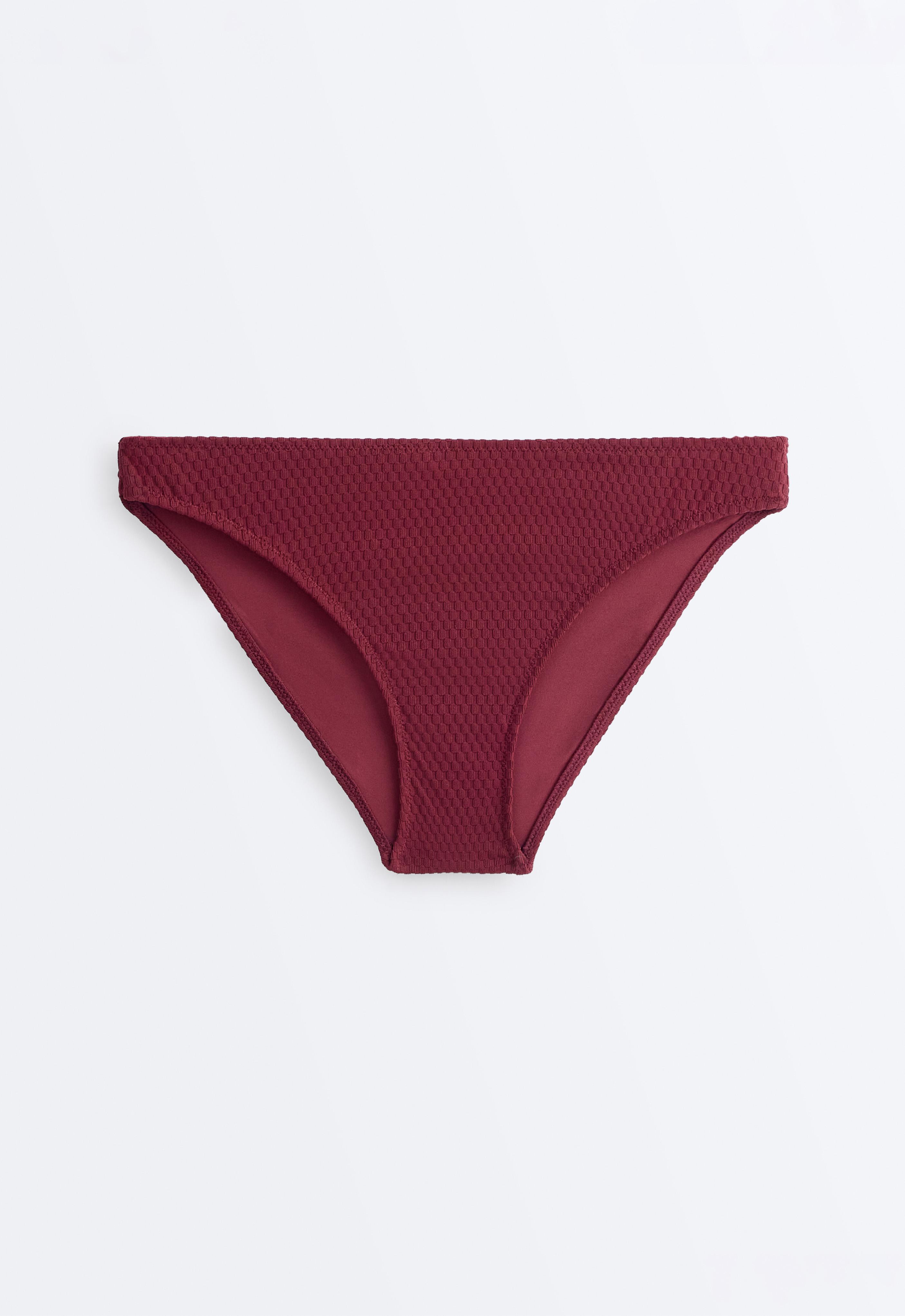 Mini check jacquard classic bikini briefs — CHERRY