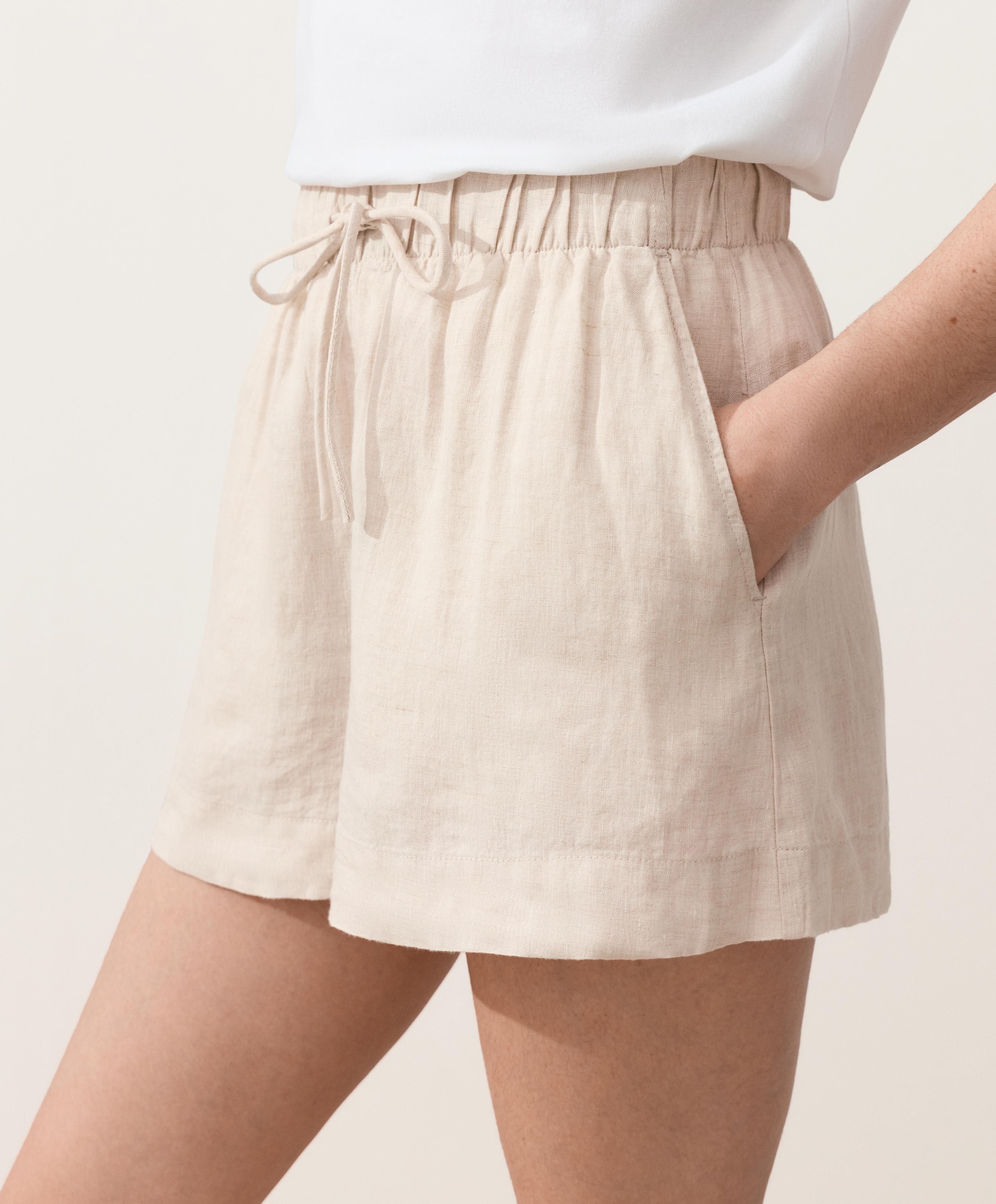 Shorts mid rise 100% lino Shorts mid rise 100% lino