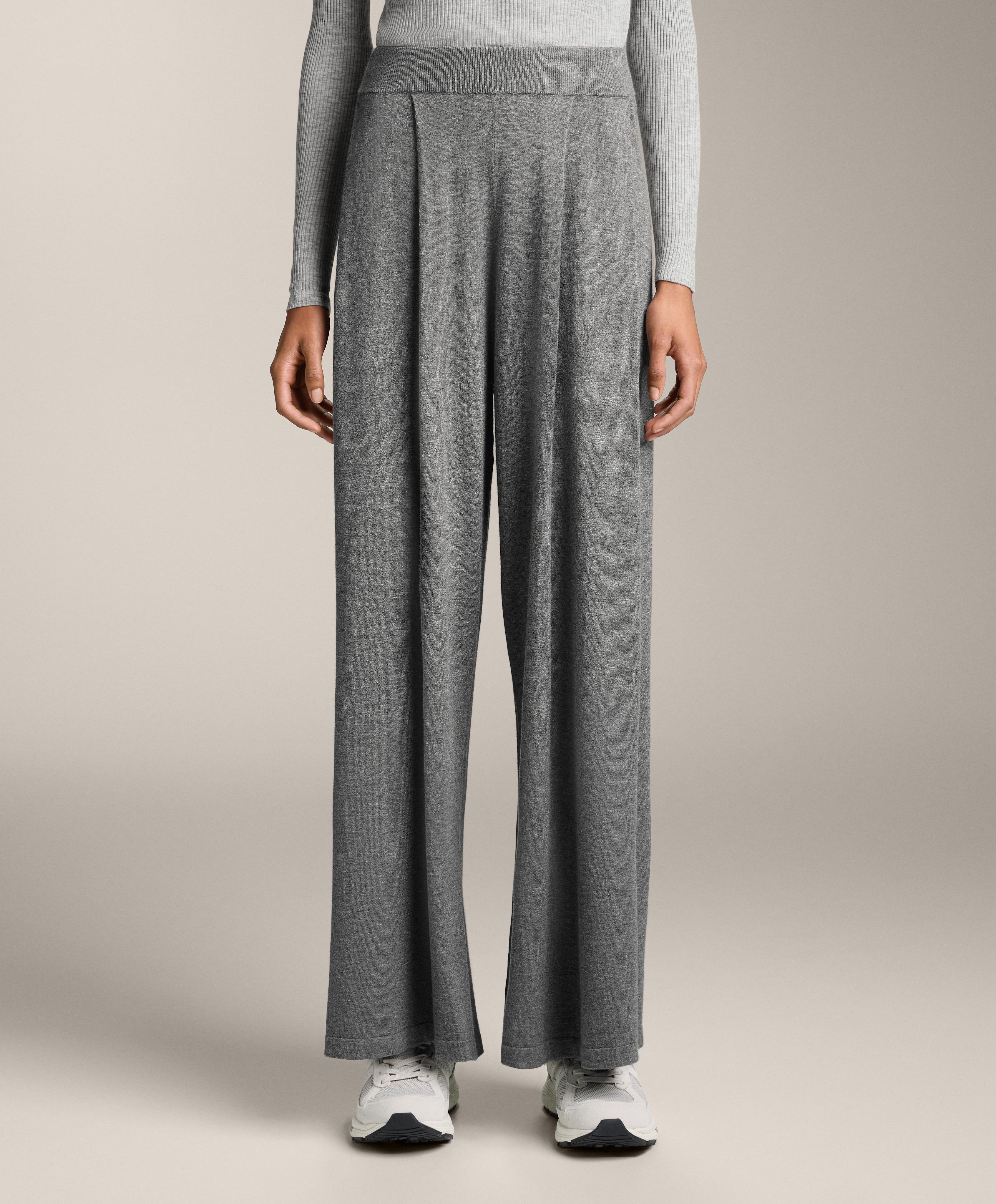 Straight fit knit trousers
