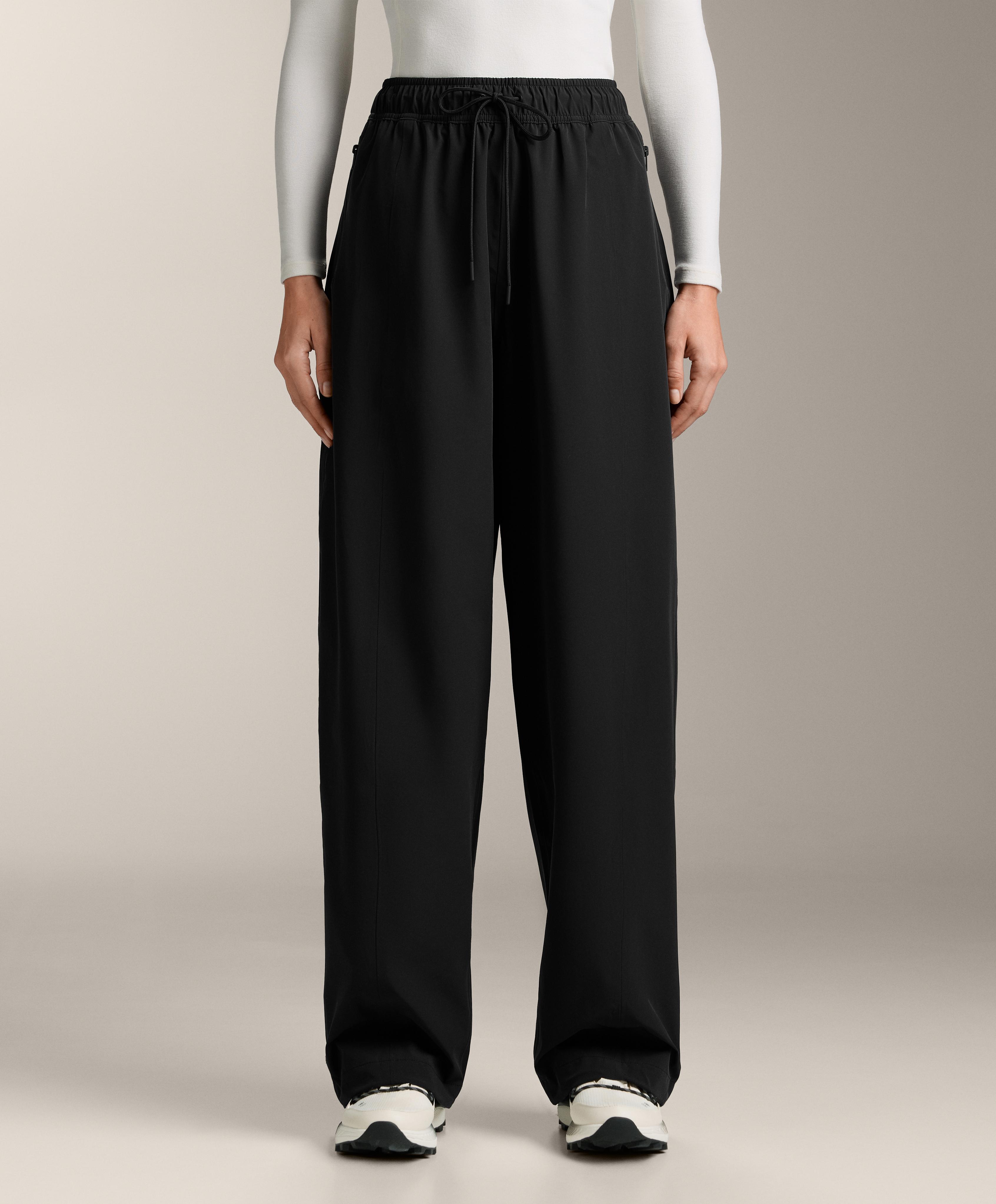 10k waterproof straight-leg trousers — BLACK
