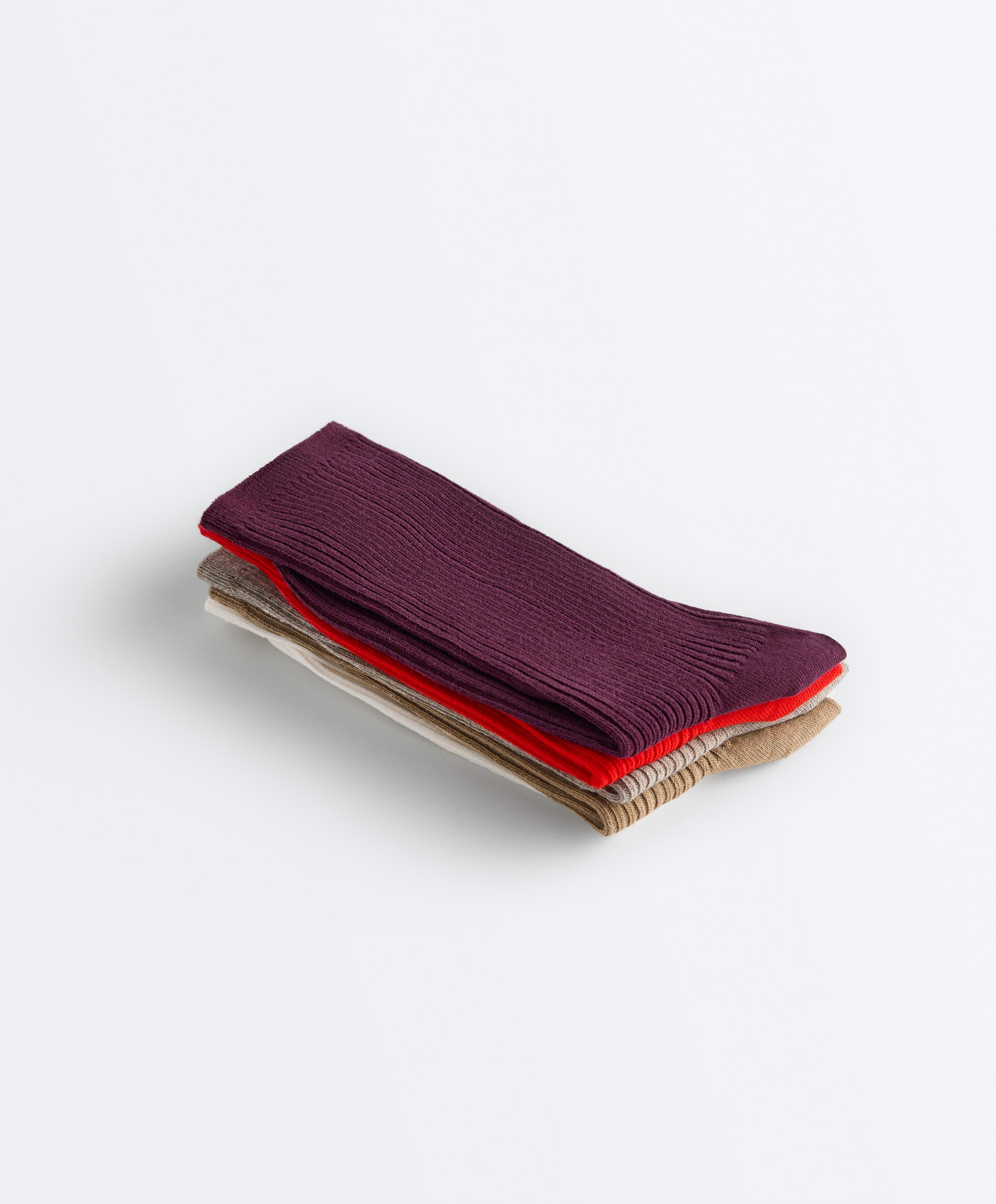 5 pairs of cotton blend classic socks — BRIGHT RED
