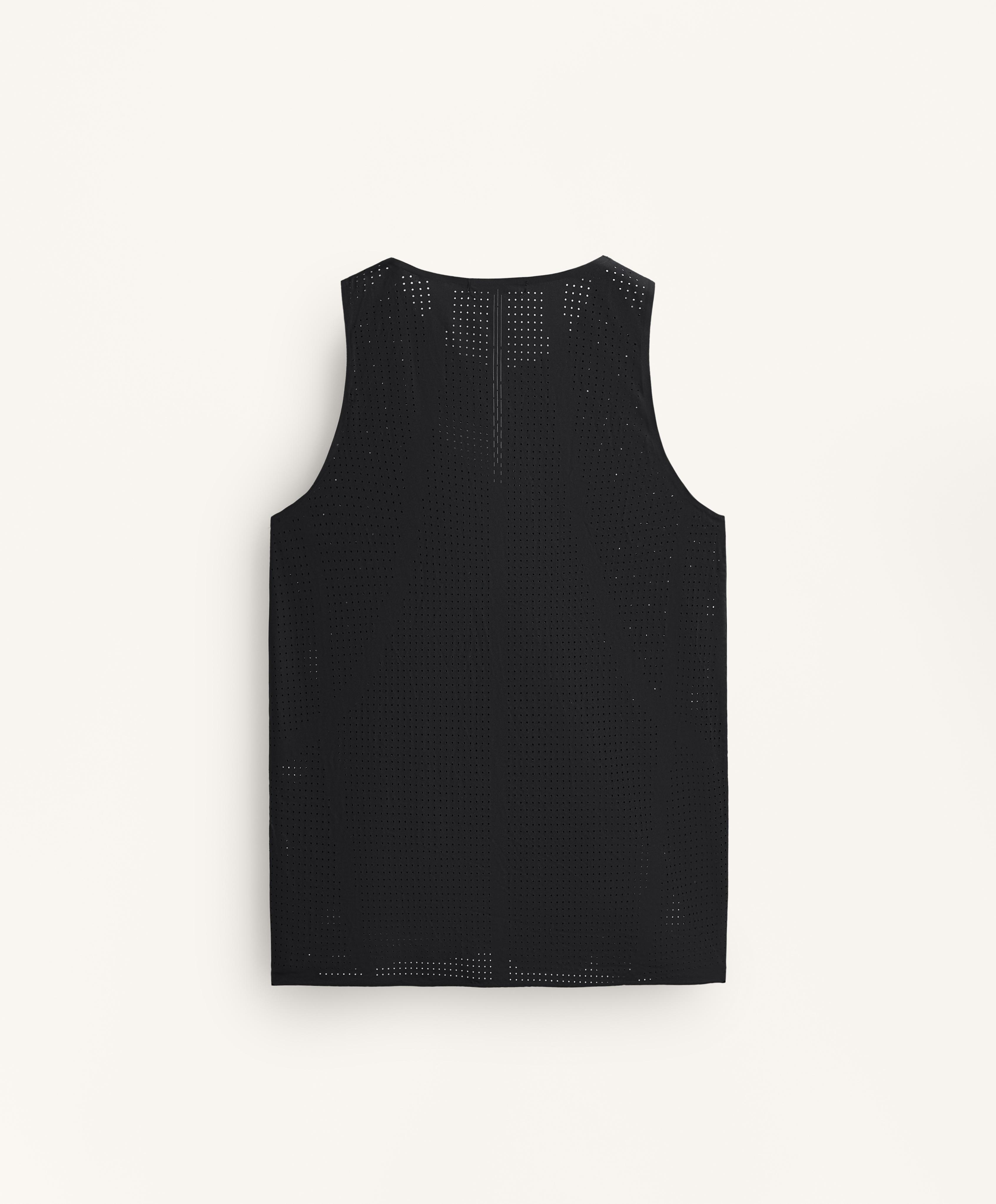 Microperforated technical sleeveless T-shirt