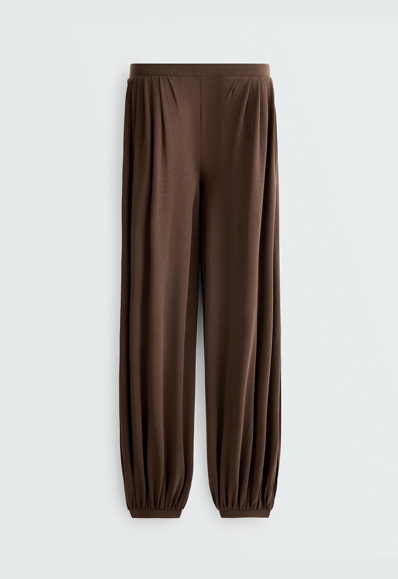 Modal-blend soft-touch joggers — DARK BROWN