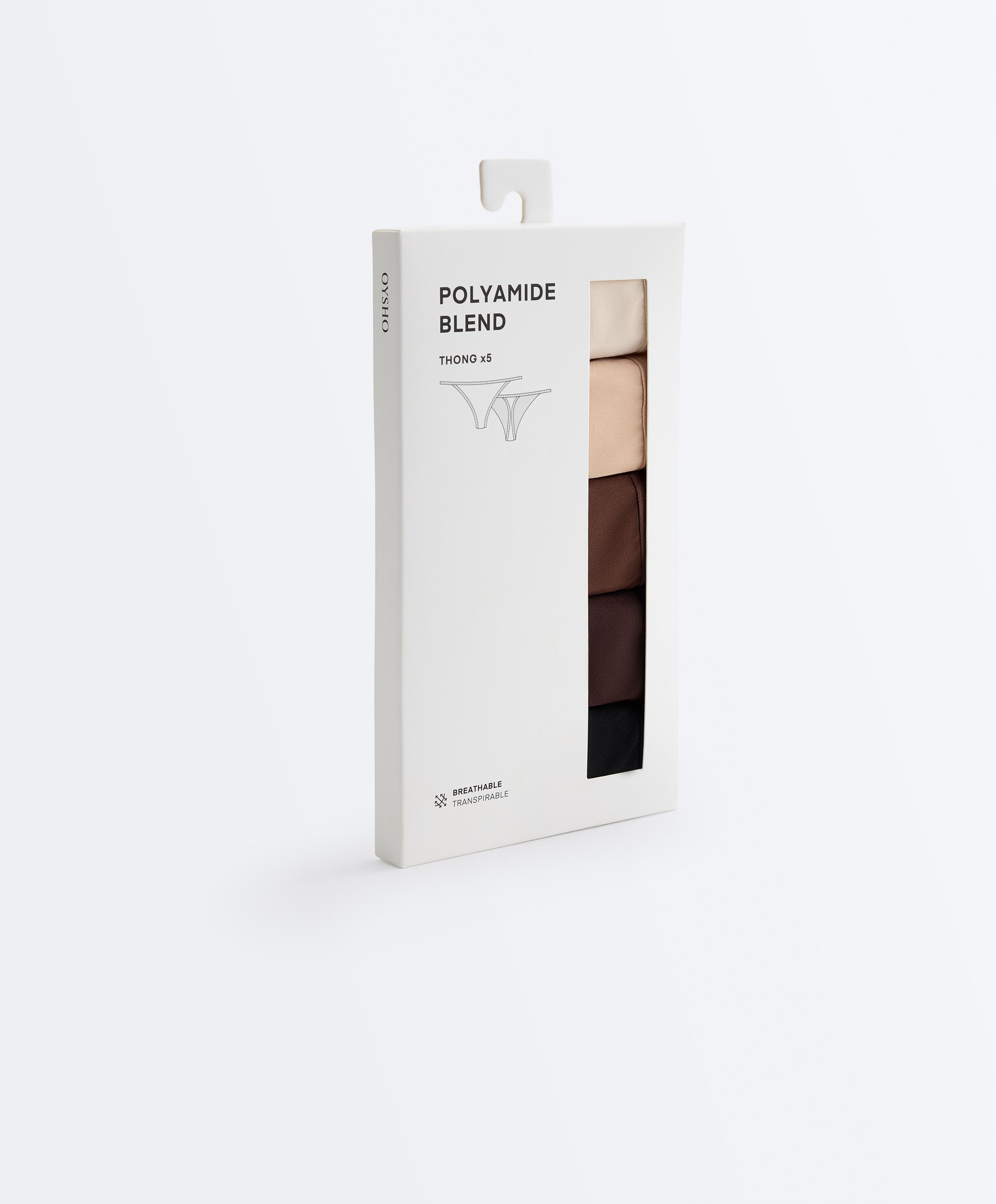 5 polyamide blend thongs — BEIGE