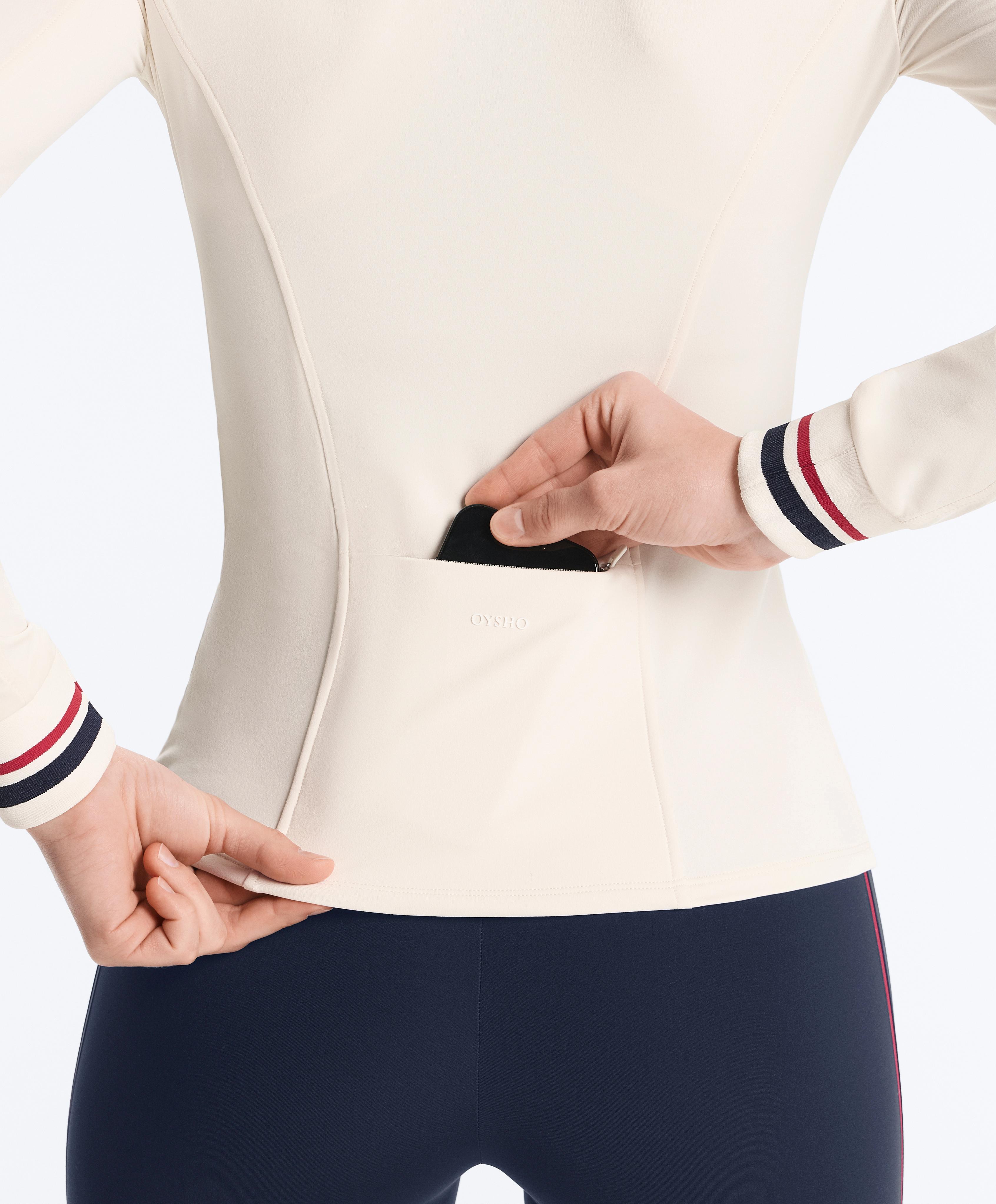 Light warm technical rubber jacket — PALE ECRU