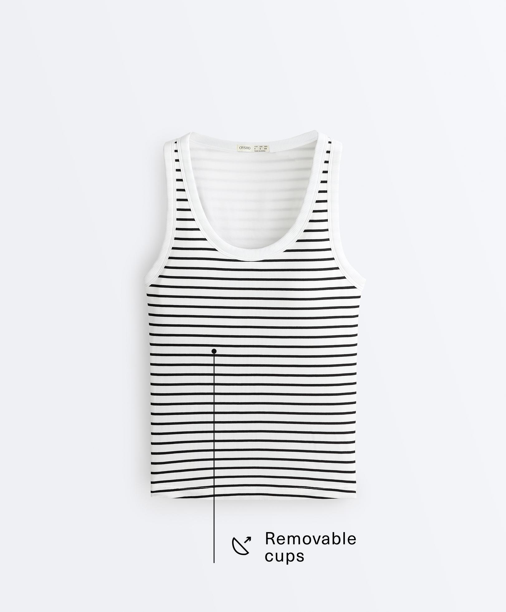 Oysho Modal rib çizgili uzun tank top
