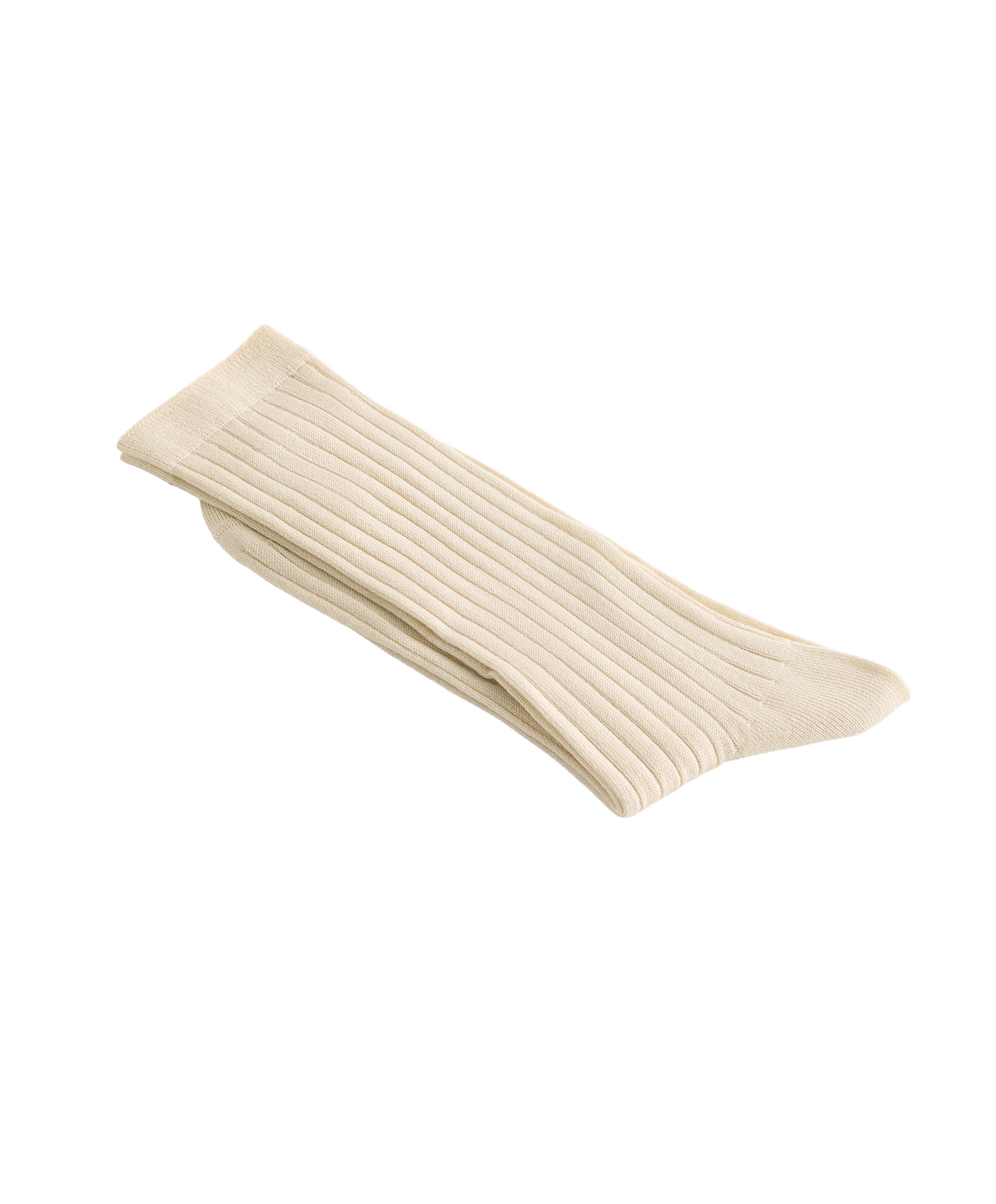 Classic Rib silk blend sock — PALE YELLOW