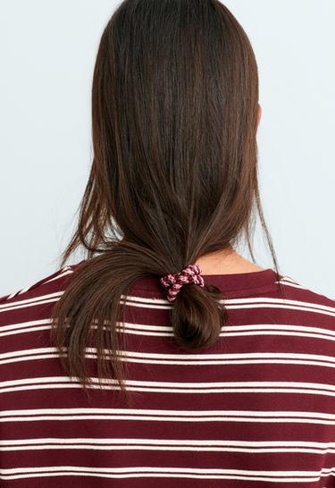 4 braided scrunchies — BURGUNDY 2
