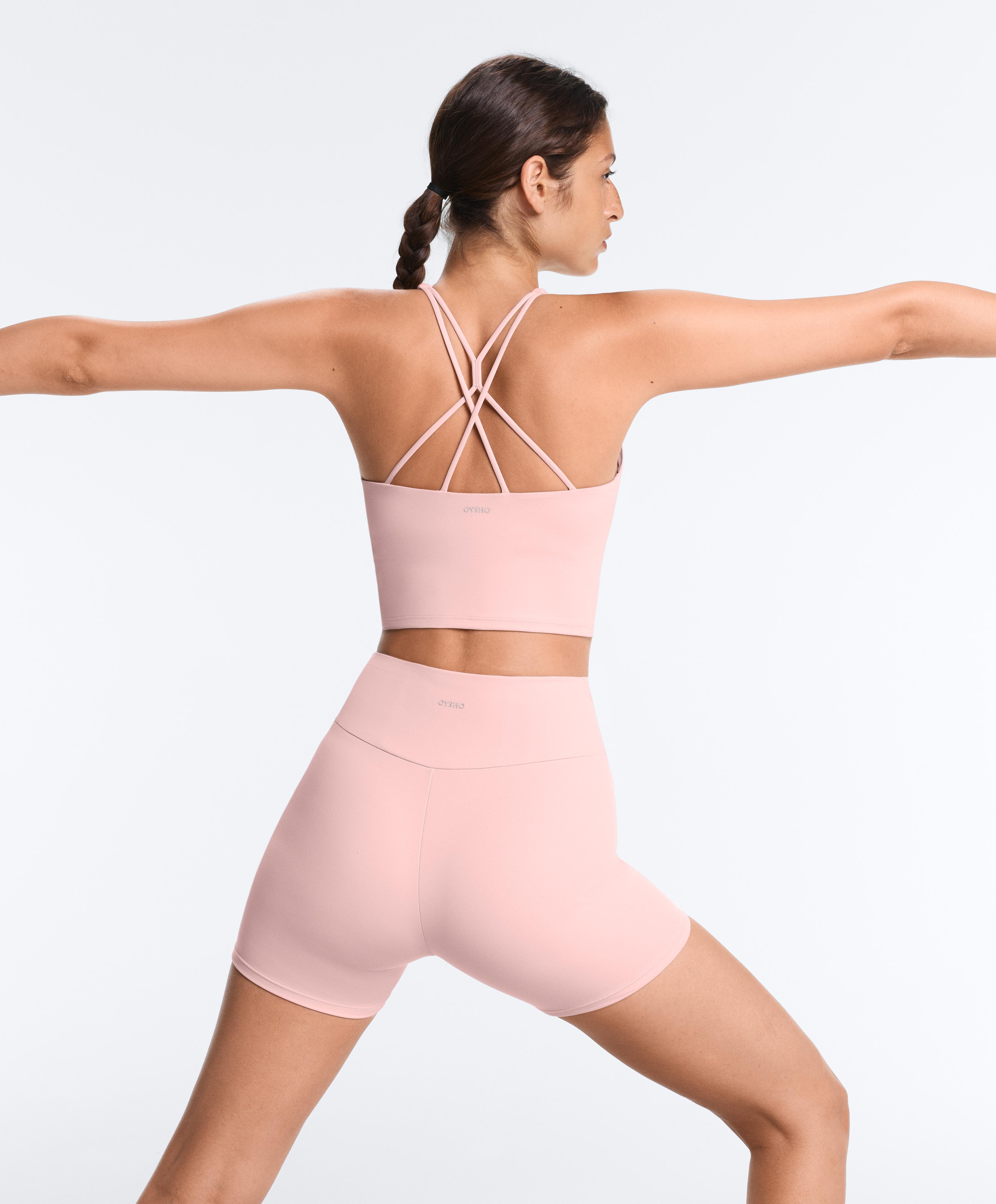 Comfortlux strappy tank top with cups — CLOUD PINK