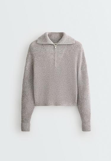 Knit Rib half-zip jumper — PALE GREY-BLUE 5