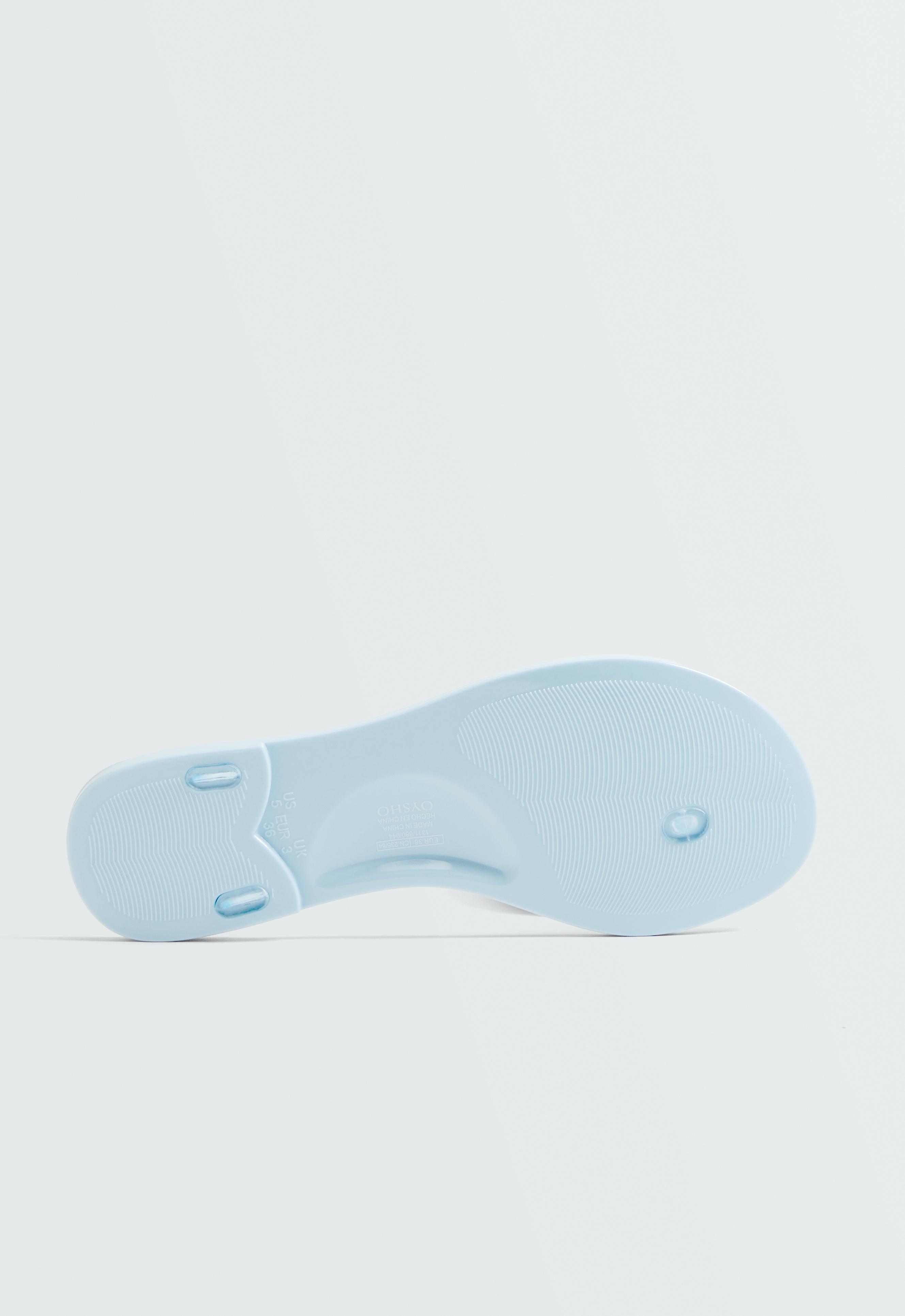 Translucent effect beachwear flip flops — PALE BLUE